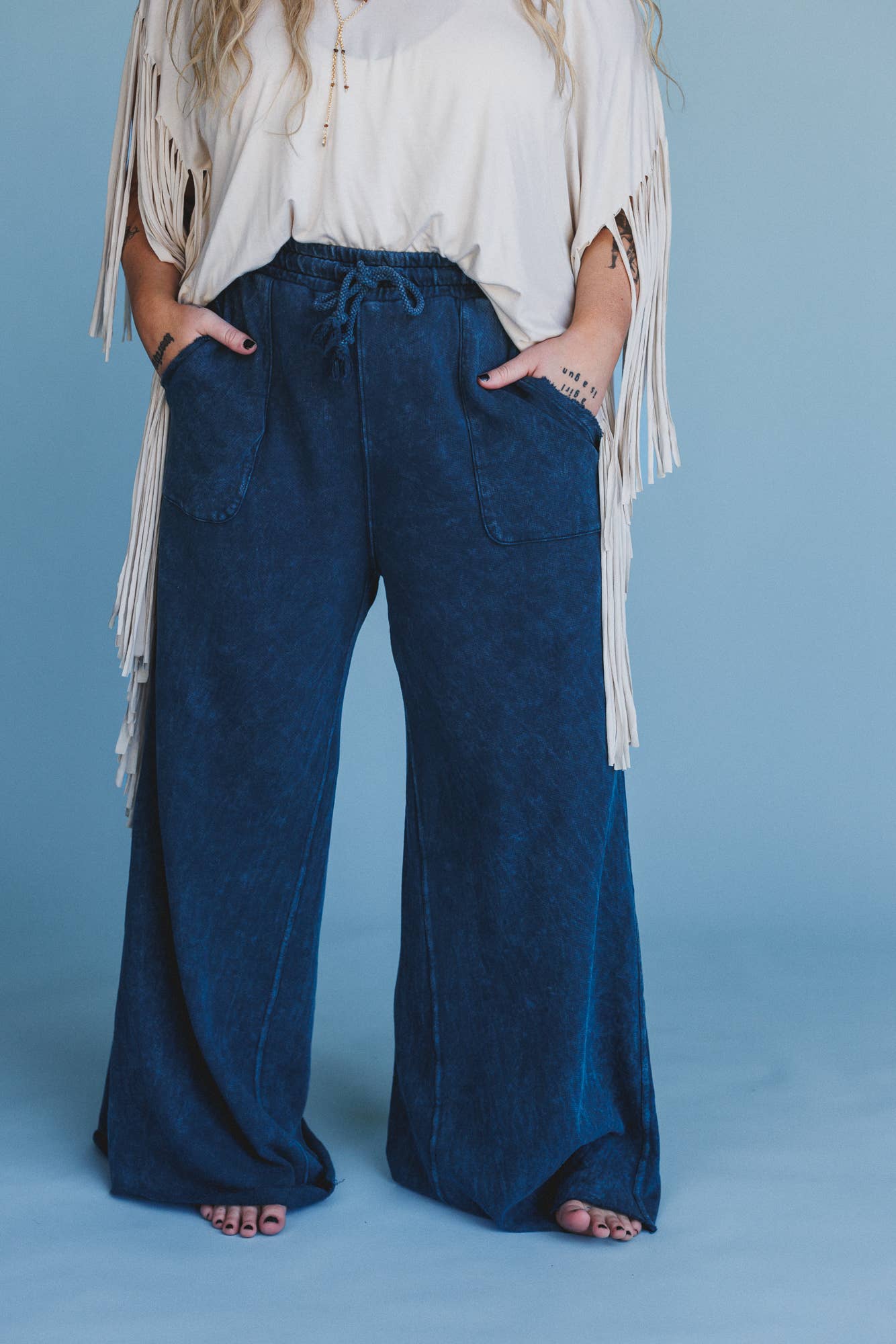 Three Bird Nest Relaxing Robin Wide Leg Pant - New Navy