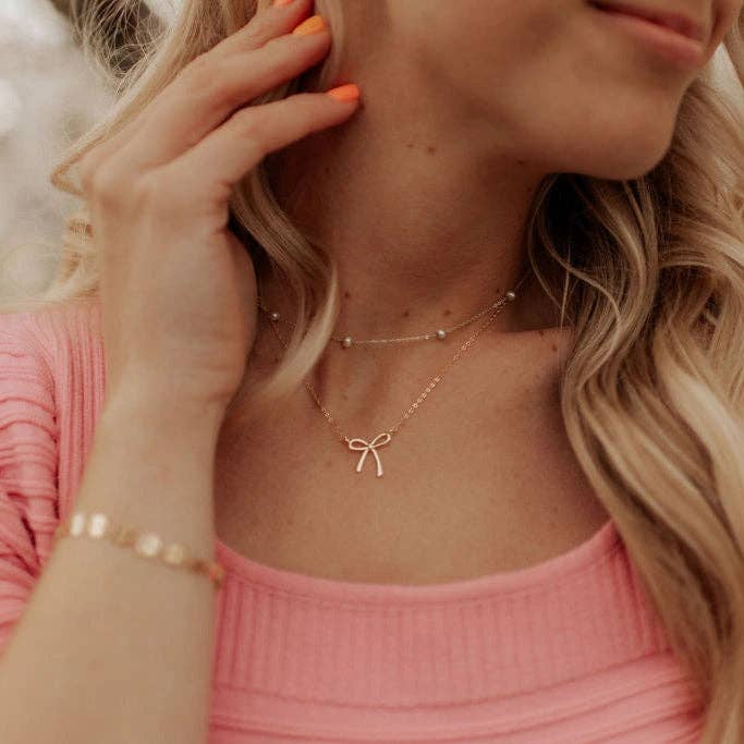Mauve Jewelry Co. Lily Bow Necklace