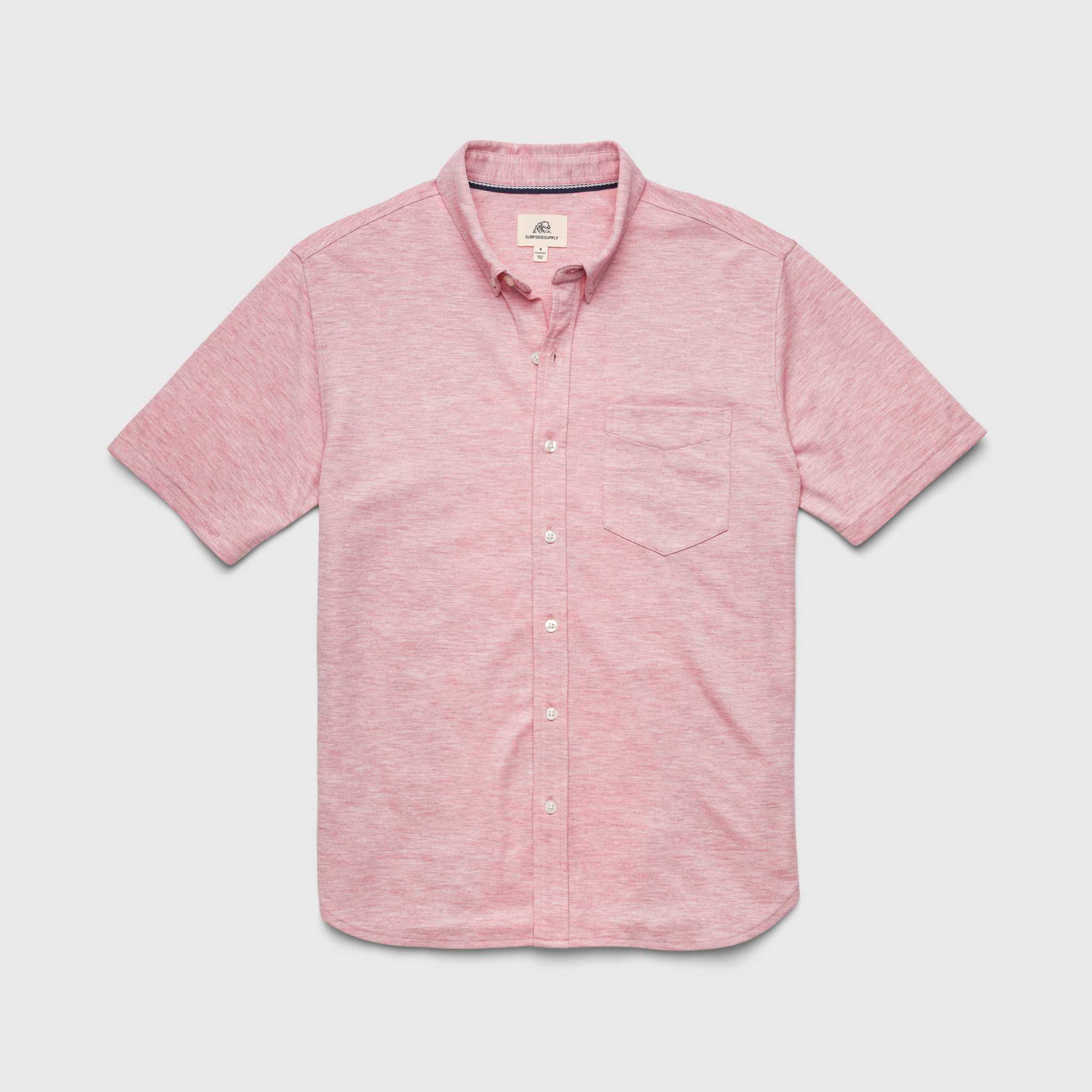 SURFSIDESUPPLY TONY PIQUE KNIT SHIRT - Pink Heather
