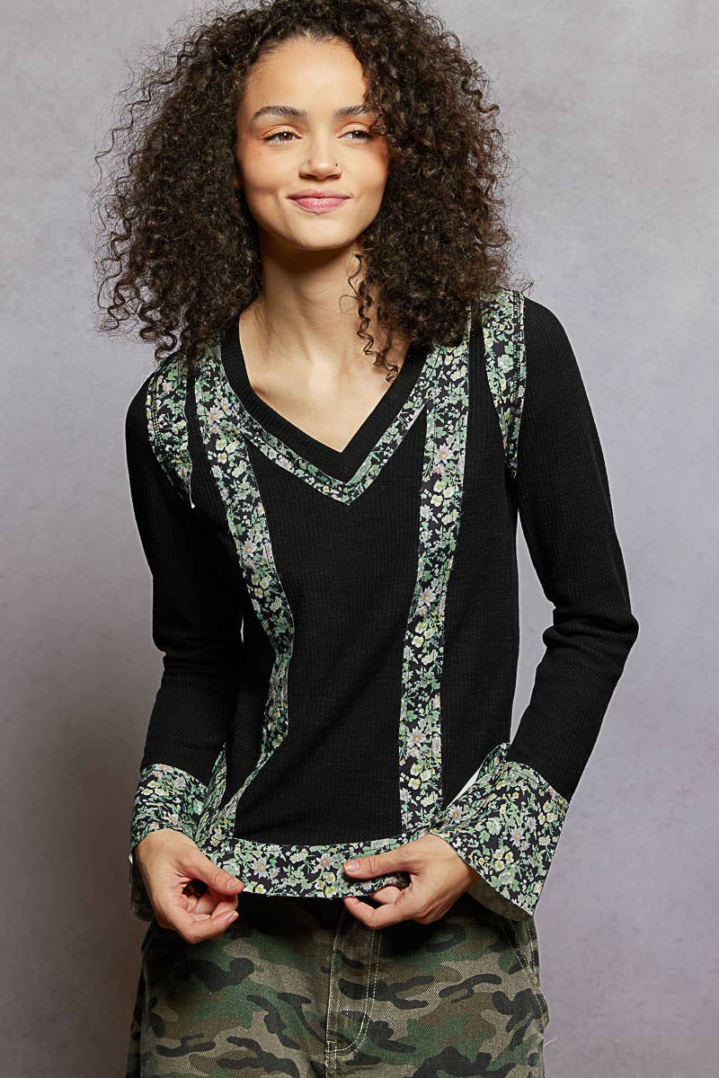 Pol Clothing Strawberry Wine Long Sleeve