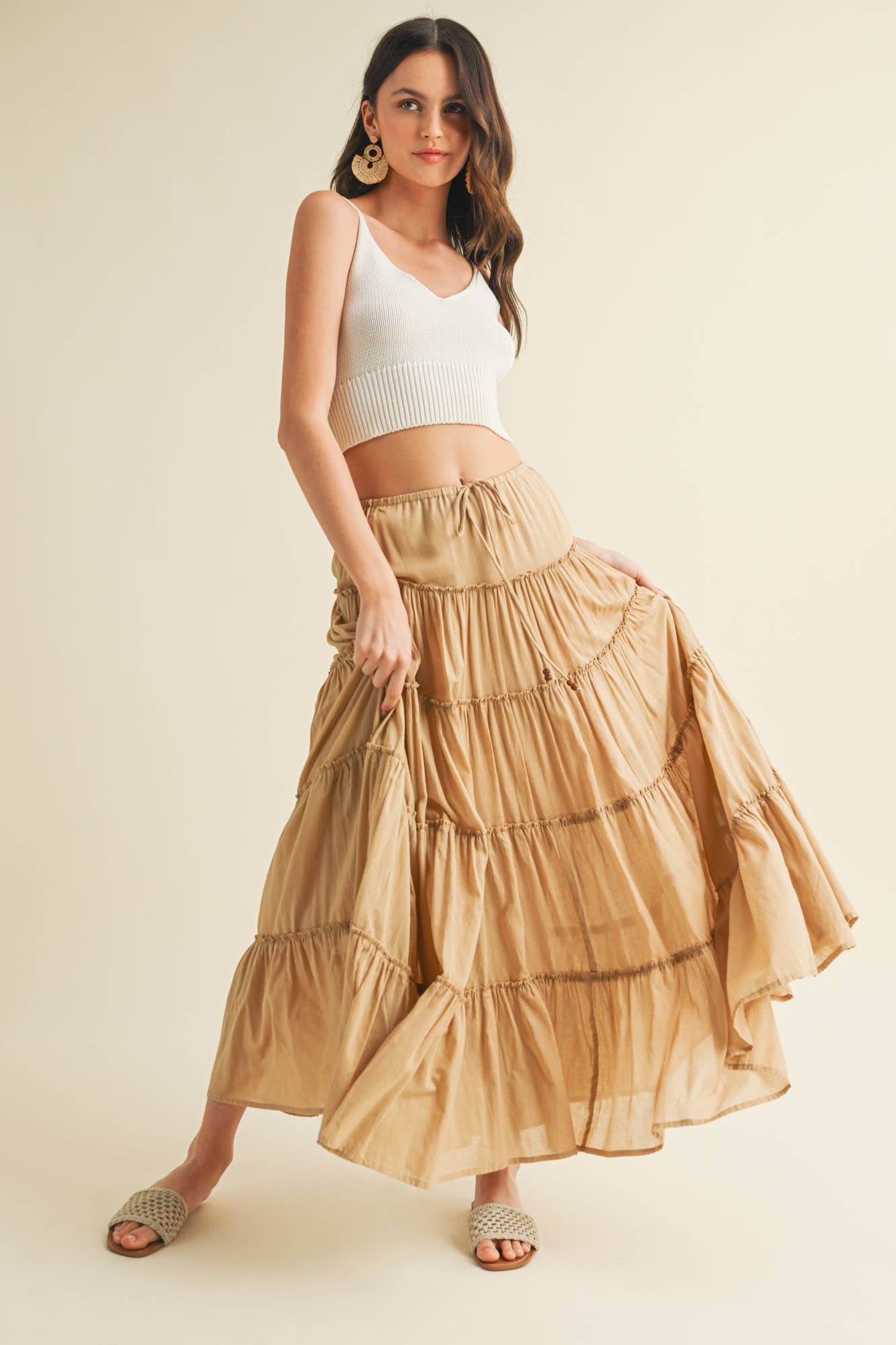 Mustard Seed SIERRA TIERED MAXI SKIRT