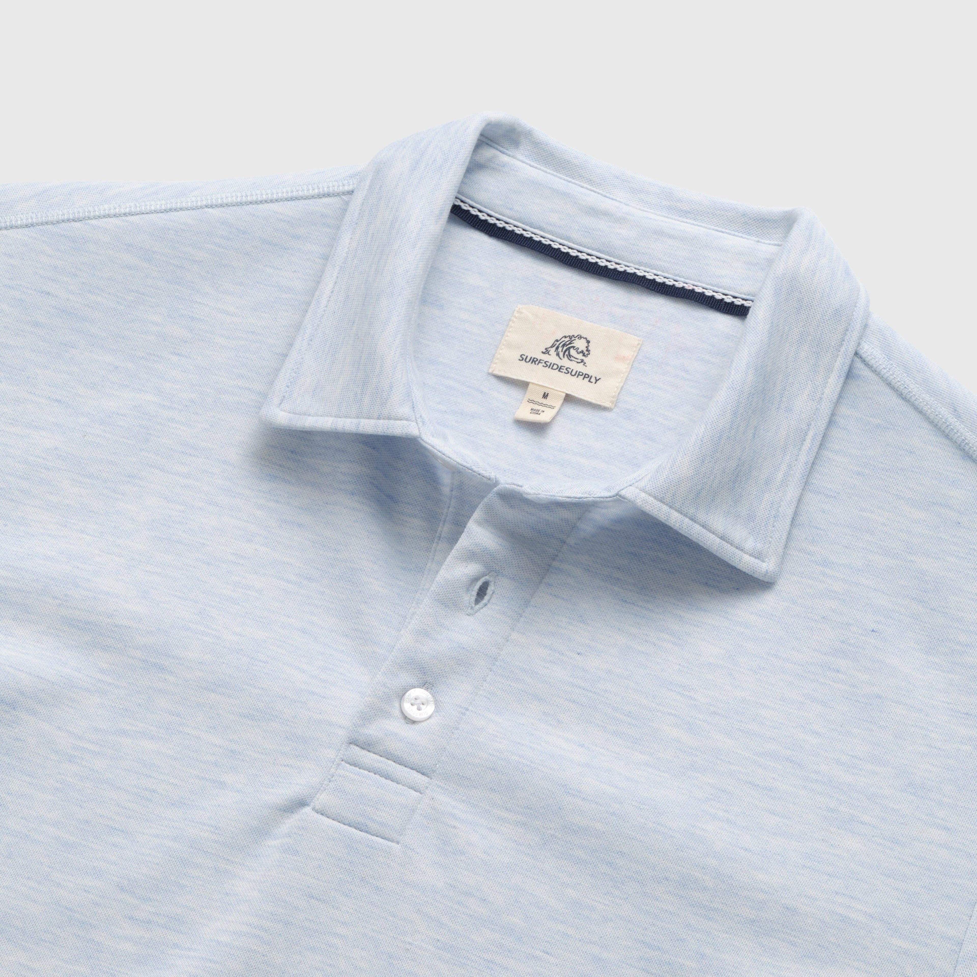 SURFSIDESUPPLY Ryan Pique Polo - Light Blue Heather