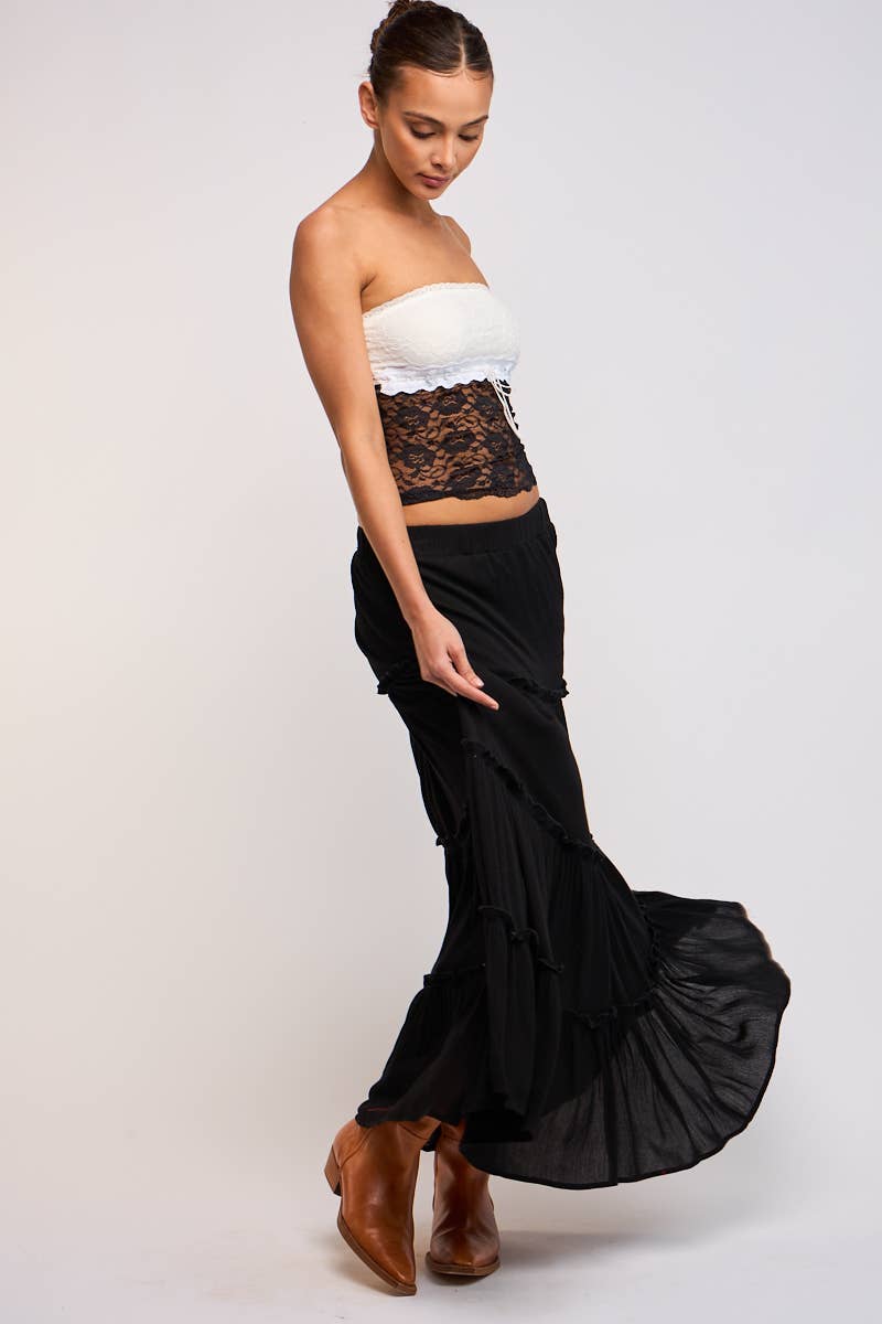 Sky to Moon ELLA TIERED MAXI SKIRT