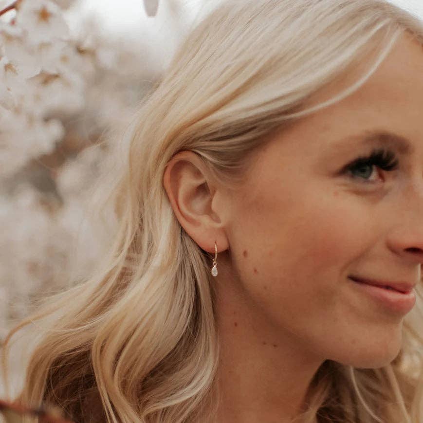 Mauve Jewelry Co. April Raindrop Dangle Hoops