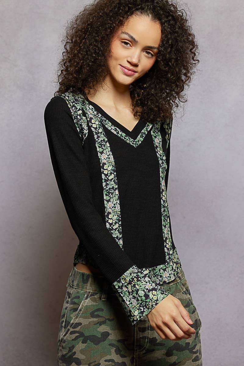 Pol Clothing Strawberry Wine Long Sleeve