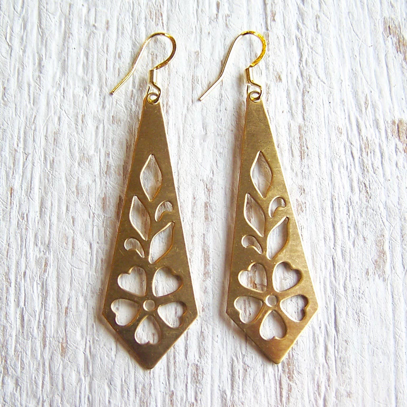 Jo Bird Jewelry Brushed Gold Violet Earrings