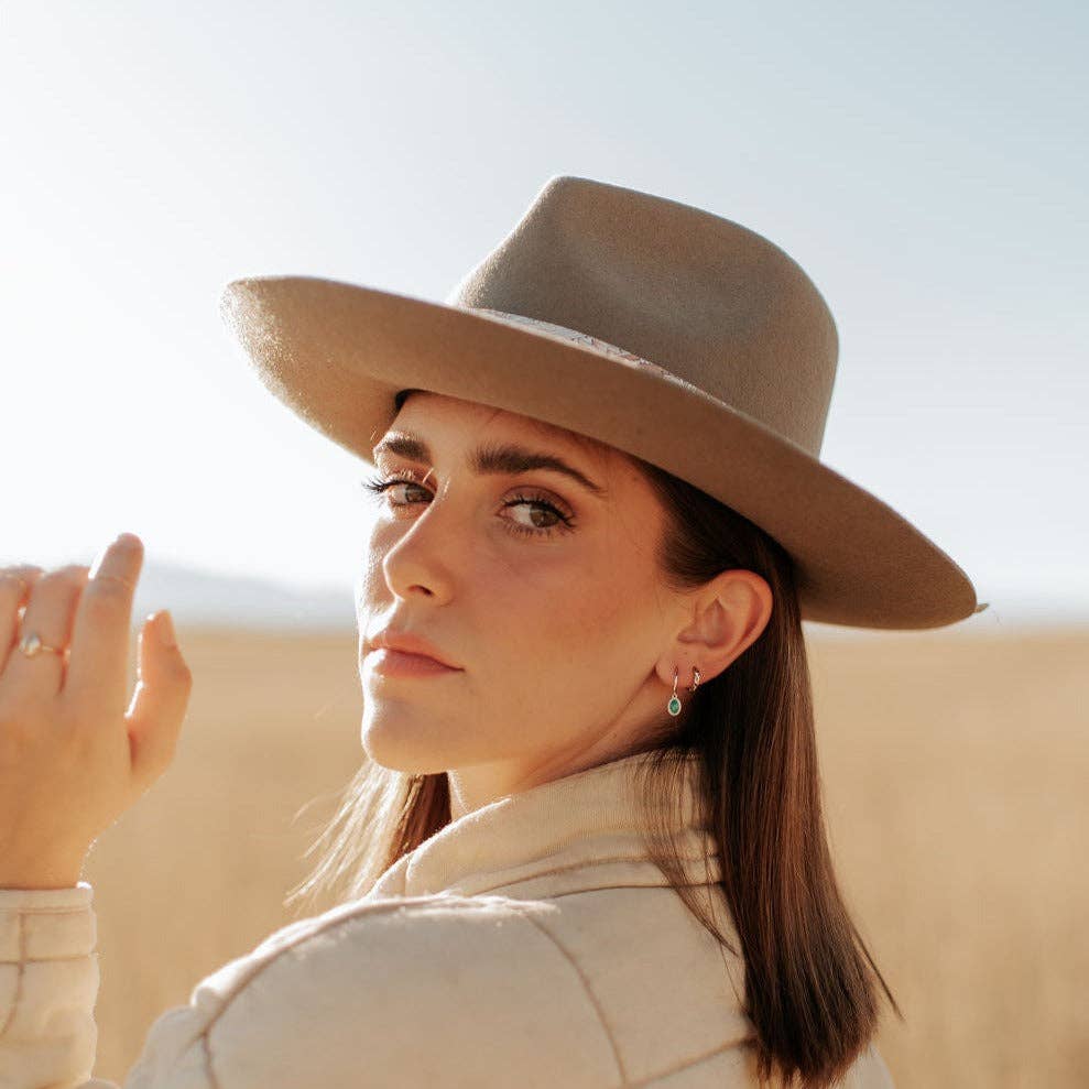 Mauve Jewelry Co. Riley Turquoise Hoops