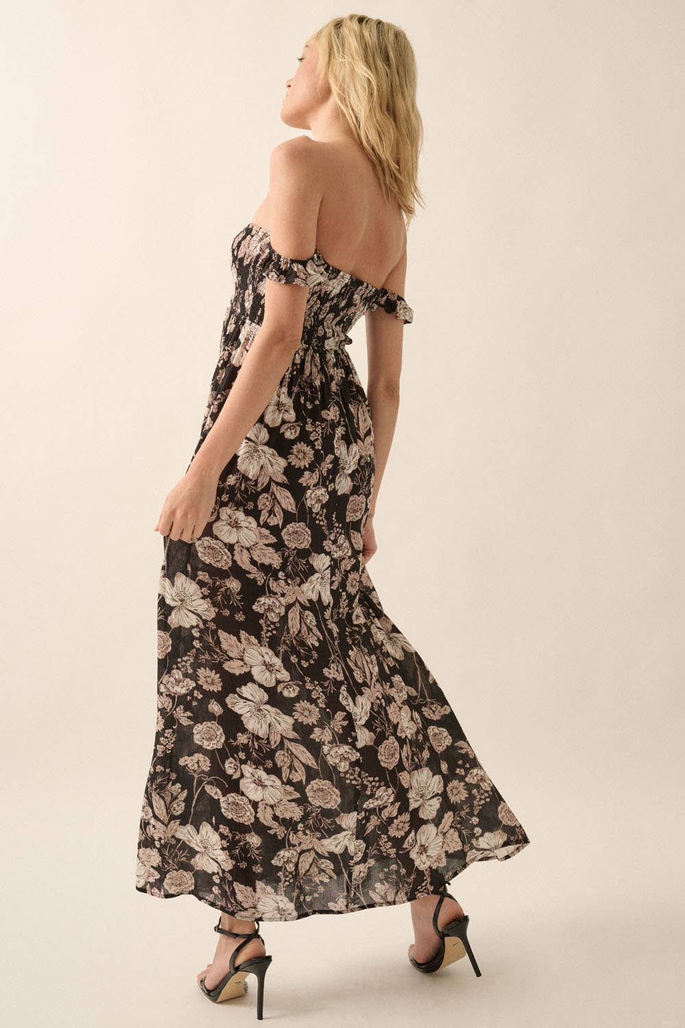 Promesa USA Floral Sweetheart Empire-Waist Maxi Dress