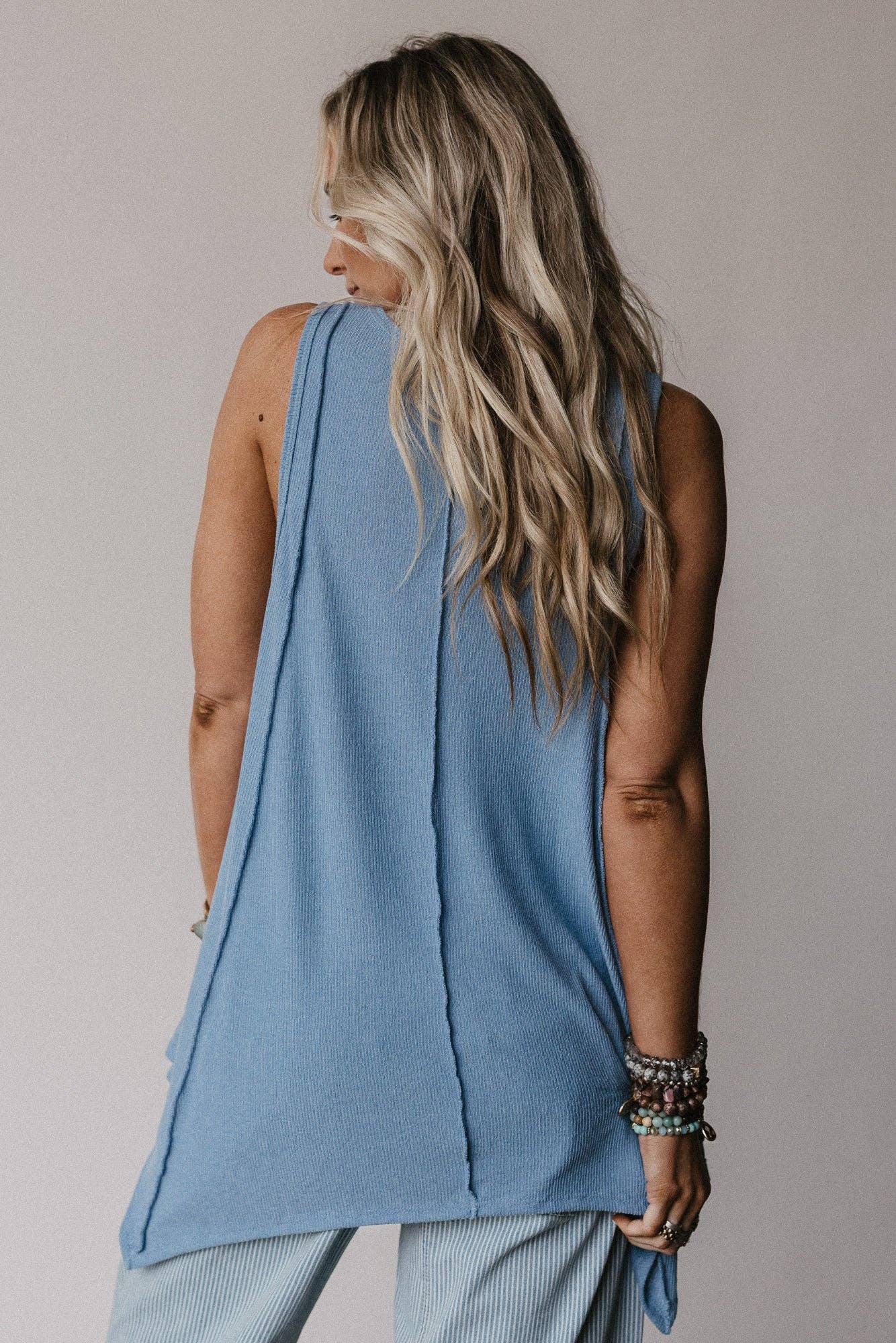 Three Bird Nest Drift Away Top - Denim Blue