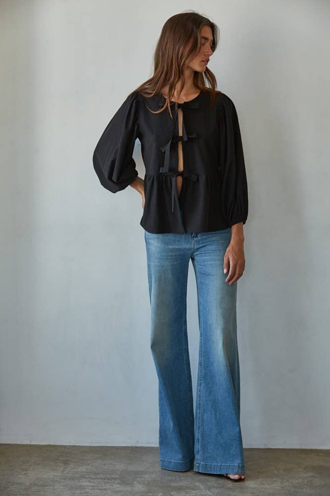 By Together Gift Wrapped Blouse Black M