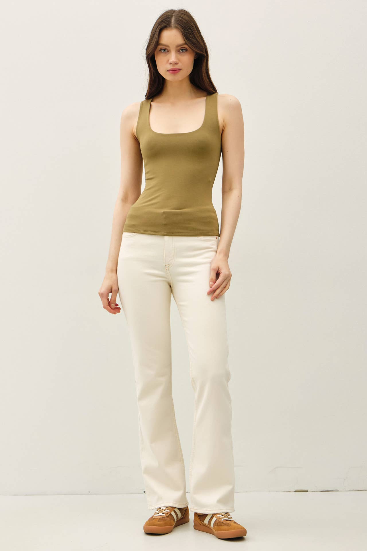 Be Cool DOUBLE LINED BASIC THREADS SQUARE NECK TANK