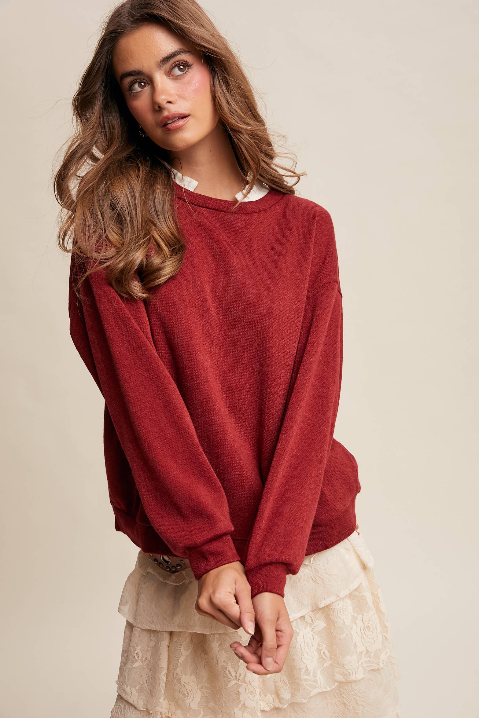 Listicle Peony Pullover Top