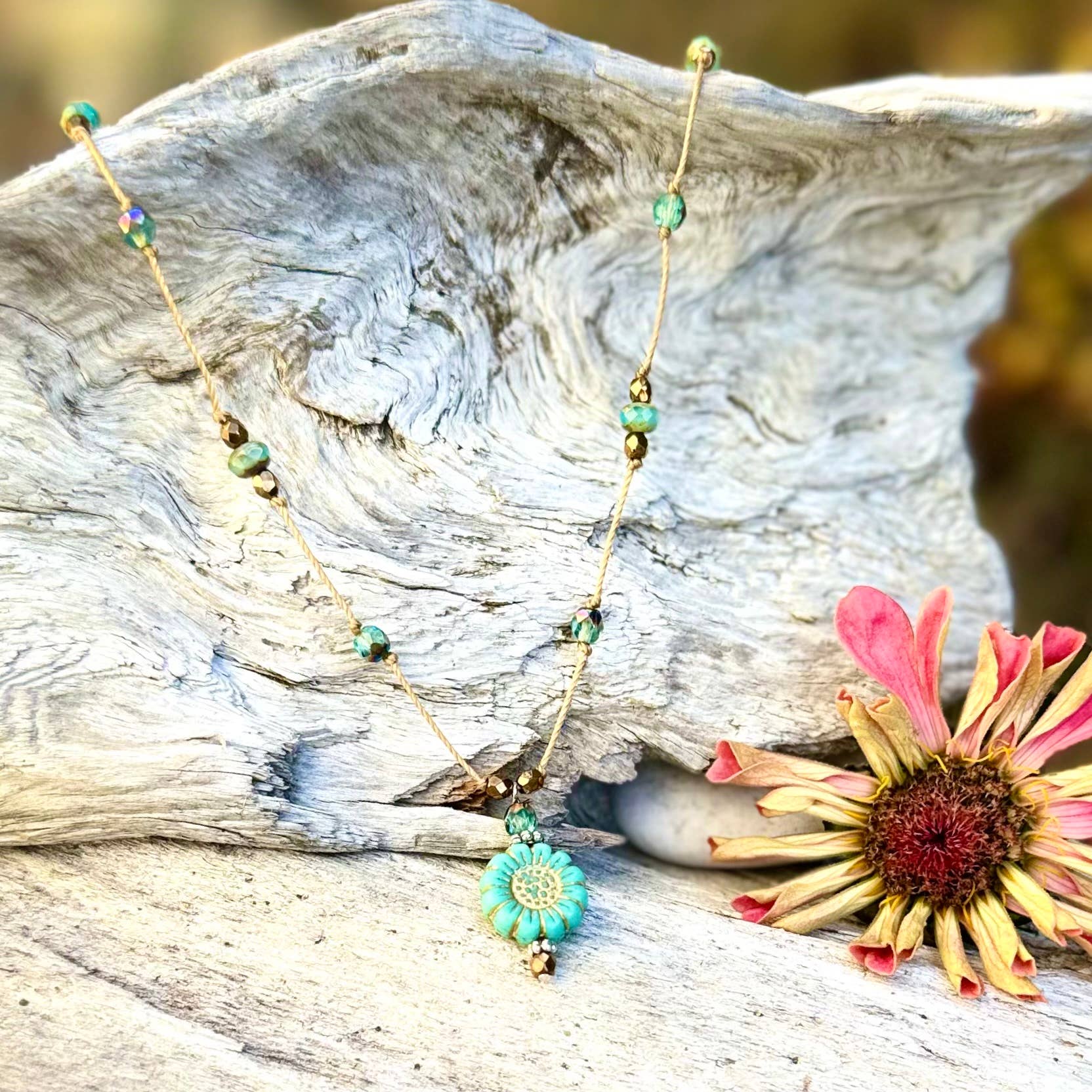 Jo Bird Jewelry Sunflower Pendant Necklace