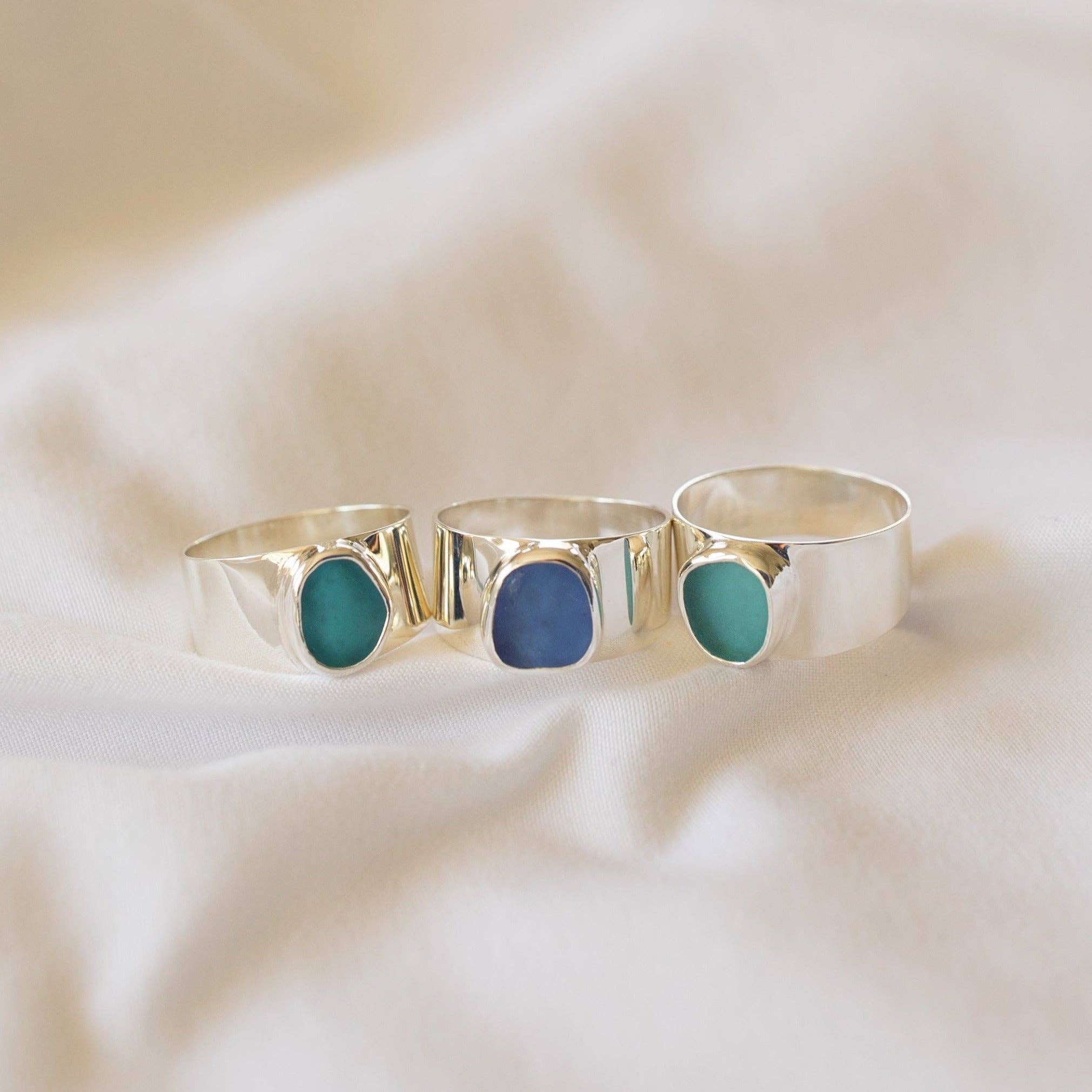 The Salty Gem Blue Bold Sea Glass Band