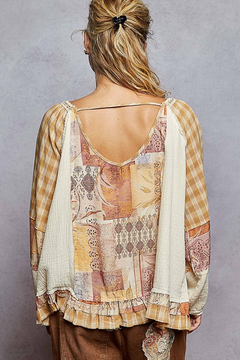 Pol Clothing October Patchwork Top