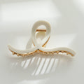 Adorro Vera | Ivory Gold Metal Loop Claw Clip