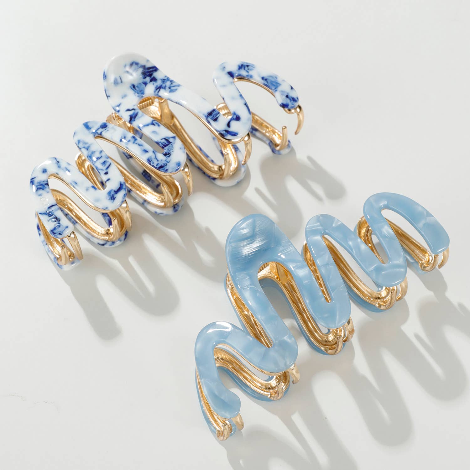 Adorro Willow Coastal | Large Squiggle Metal Claw Clip