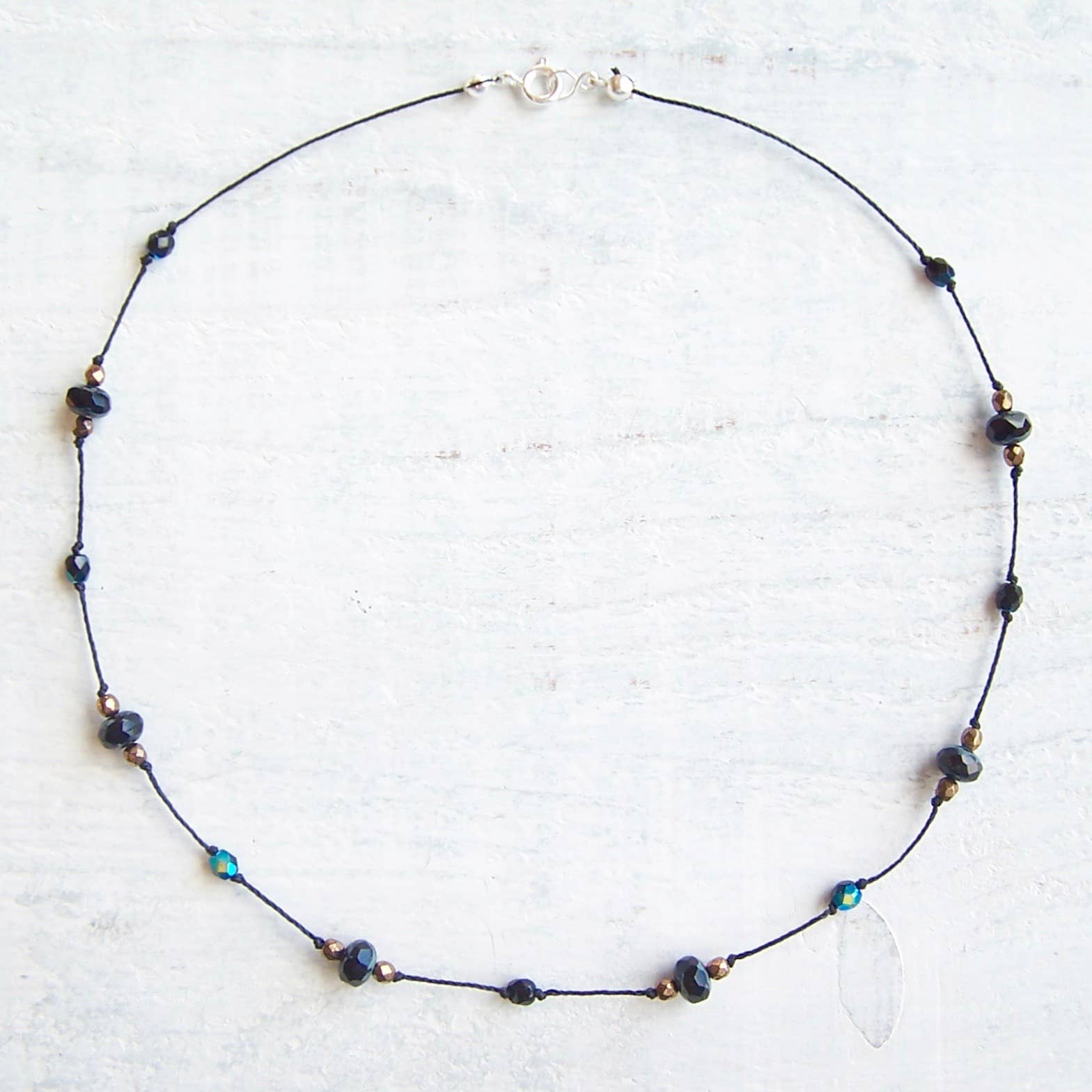 Jo Bird Jewelry Czech Glass Choker Necklace Black