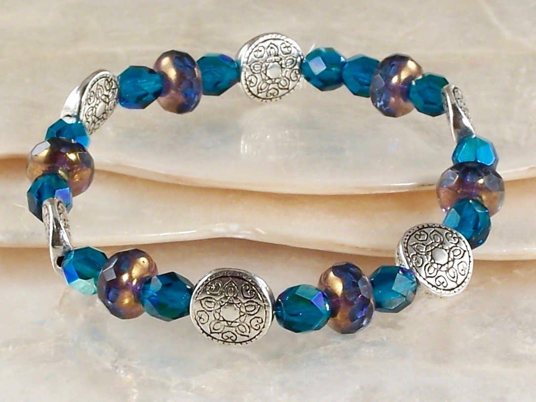 Jo Bird Jewelry Elastic Czech Bracelet - Spring Colors