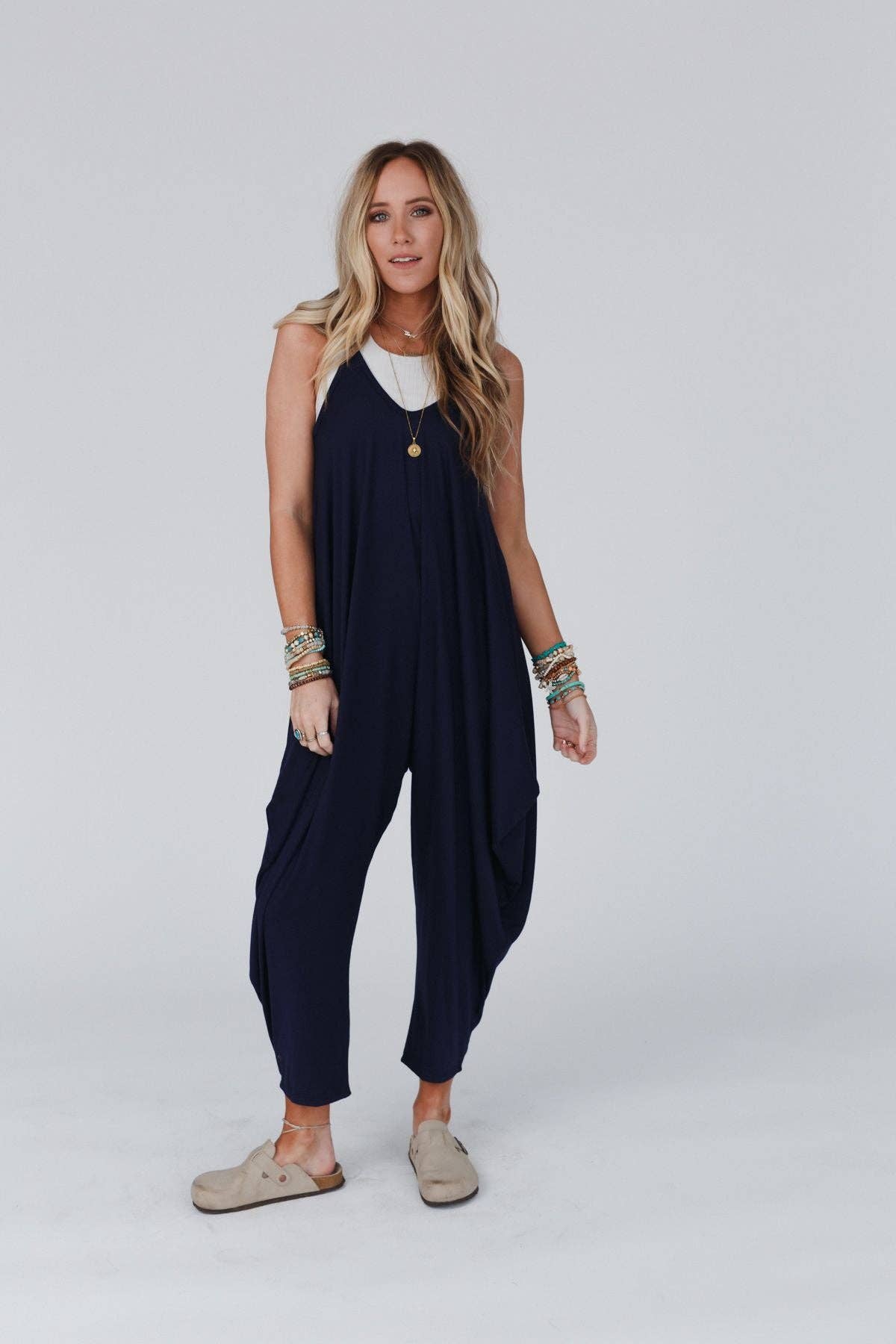 Three Bird Nest The Perfect Harem Jumpsuit - Navy