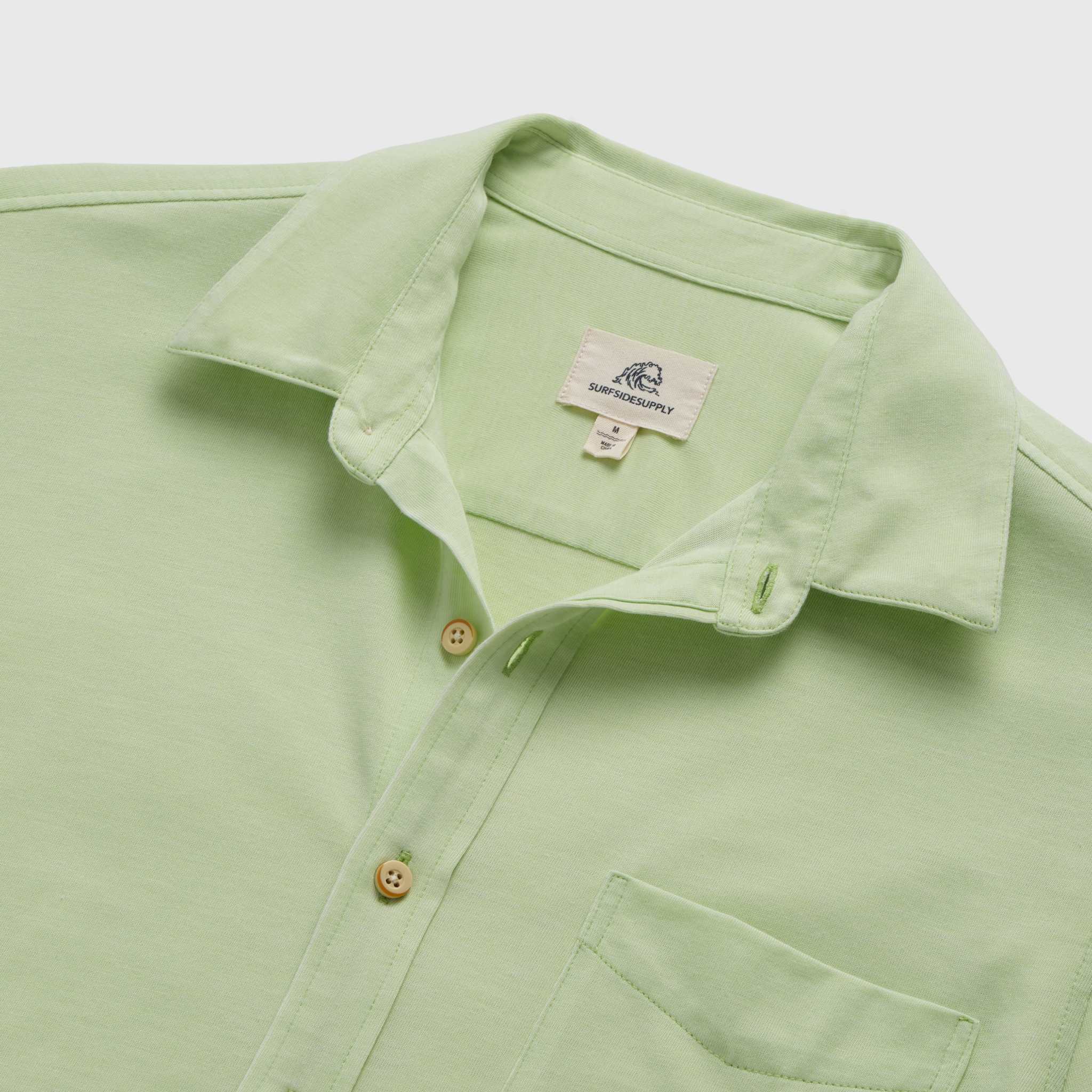 SURFSIDESUPPLY Tony Burnout Knit Shirt - Margarita Green