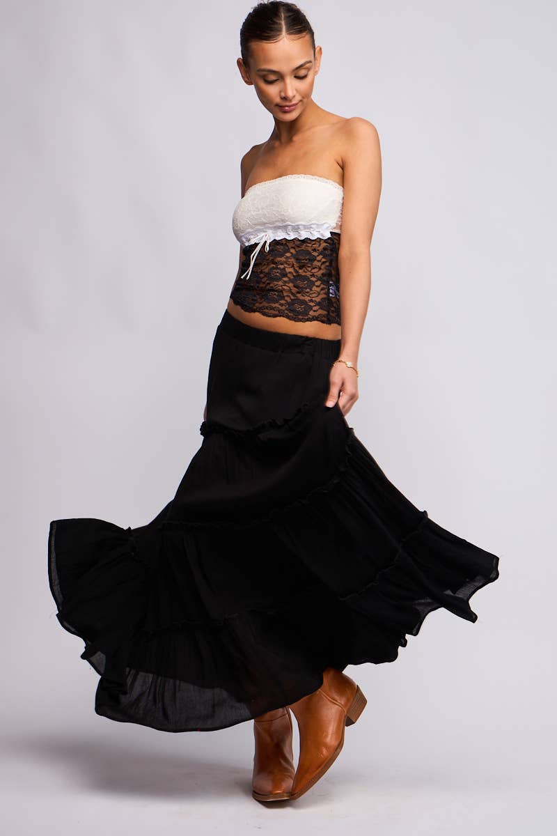 Sky to Moon ELLA TIERED MAXI SKIRT
