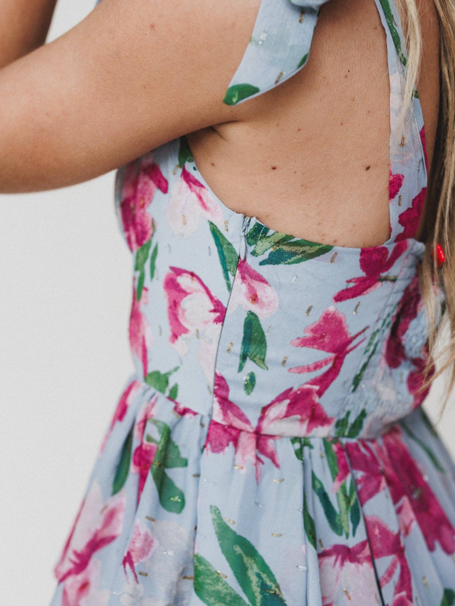 Three Bird Nest Lila Bloom Maxi Dress - Dusty Blue