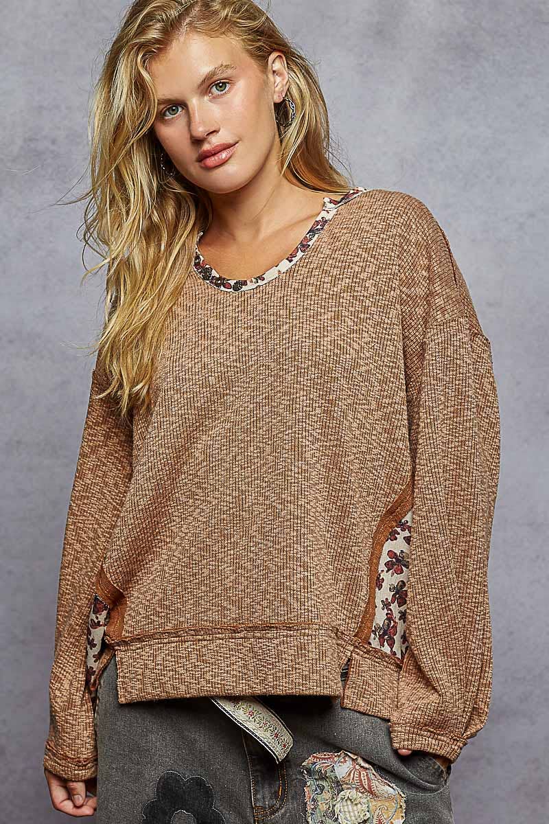 Pol Clothing Autumn wreath knit top