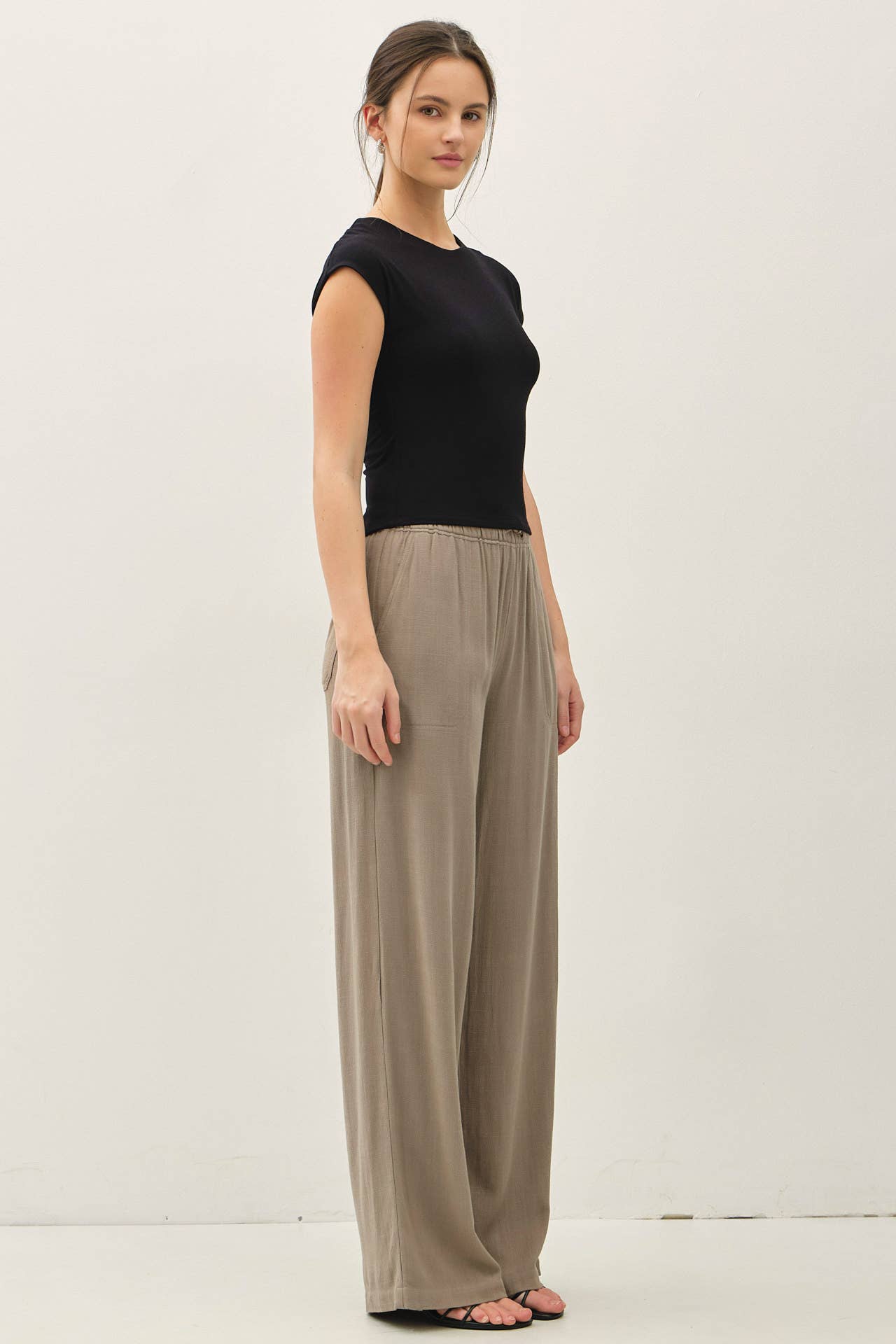 Be Cool BASIC THREADS CAP SLEEVE CREWNECK TOP