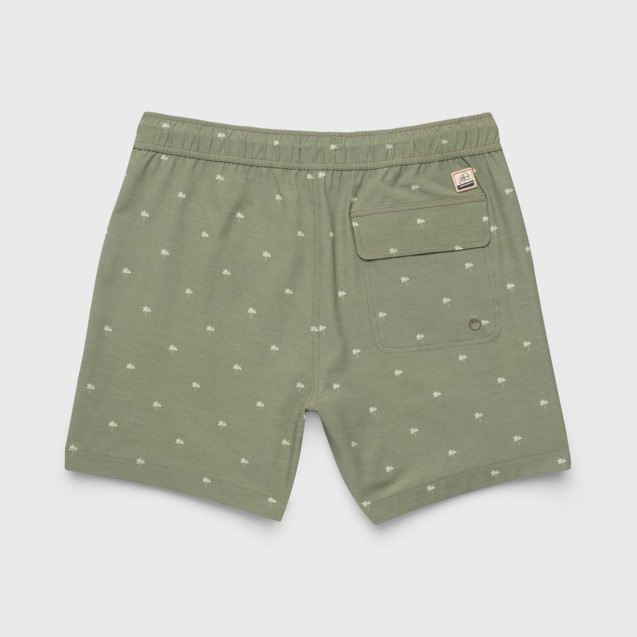 SURFSIDESUPPLY JIMMY 5" PALM VOLLEY HYBRID SHORT - OLIVE
