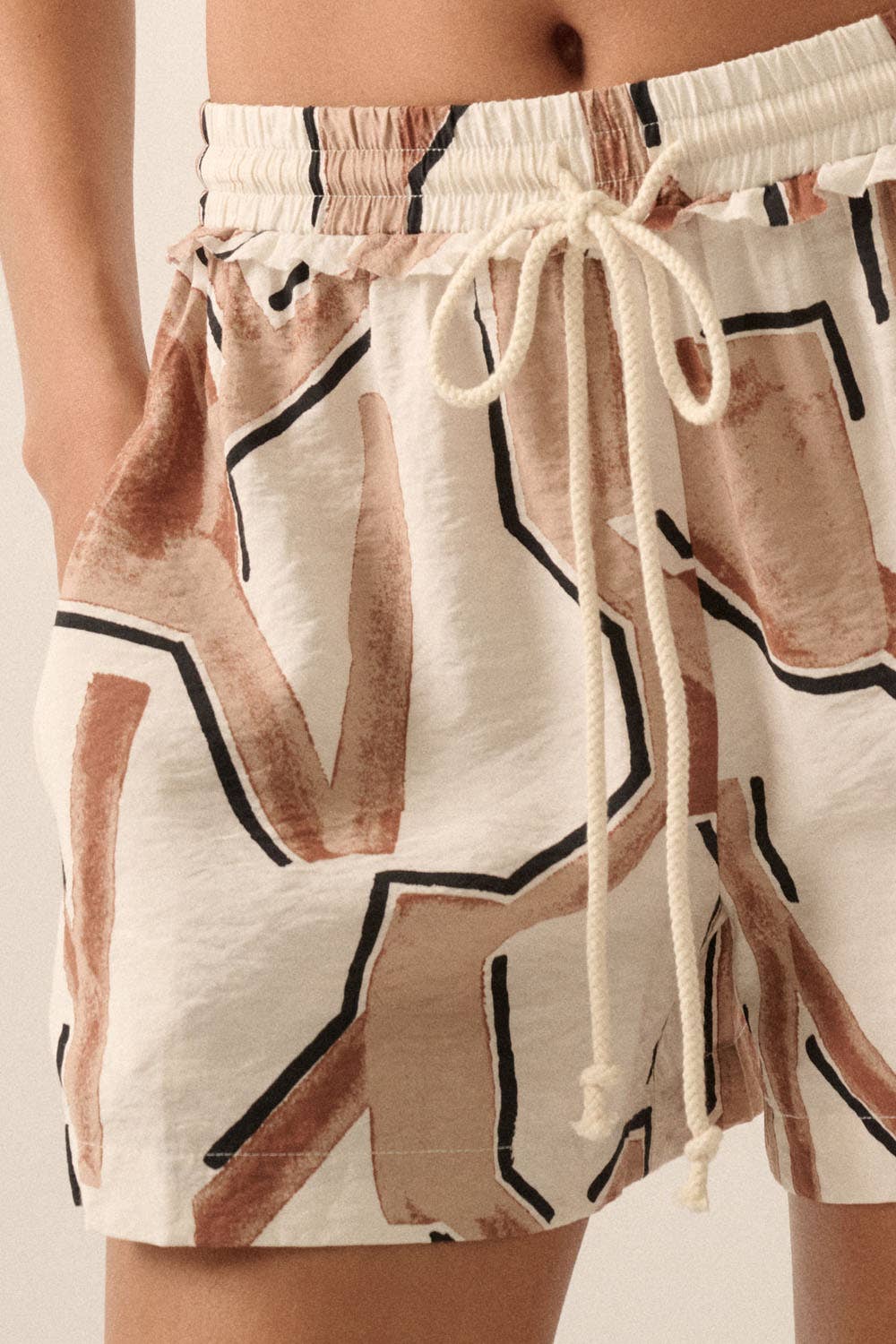 Promesa USA Abstract-Print Woven Drawstring Pocket Shorts