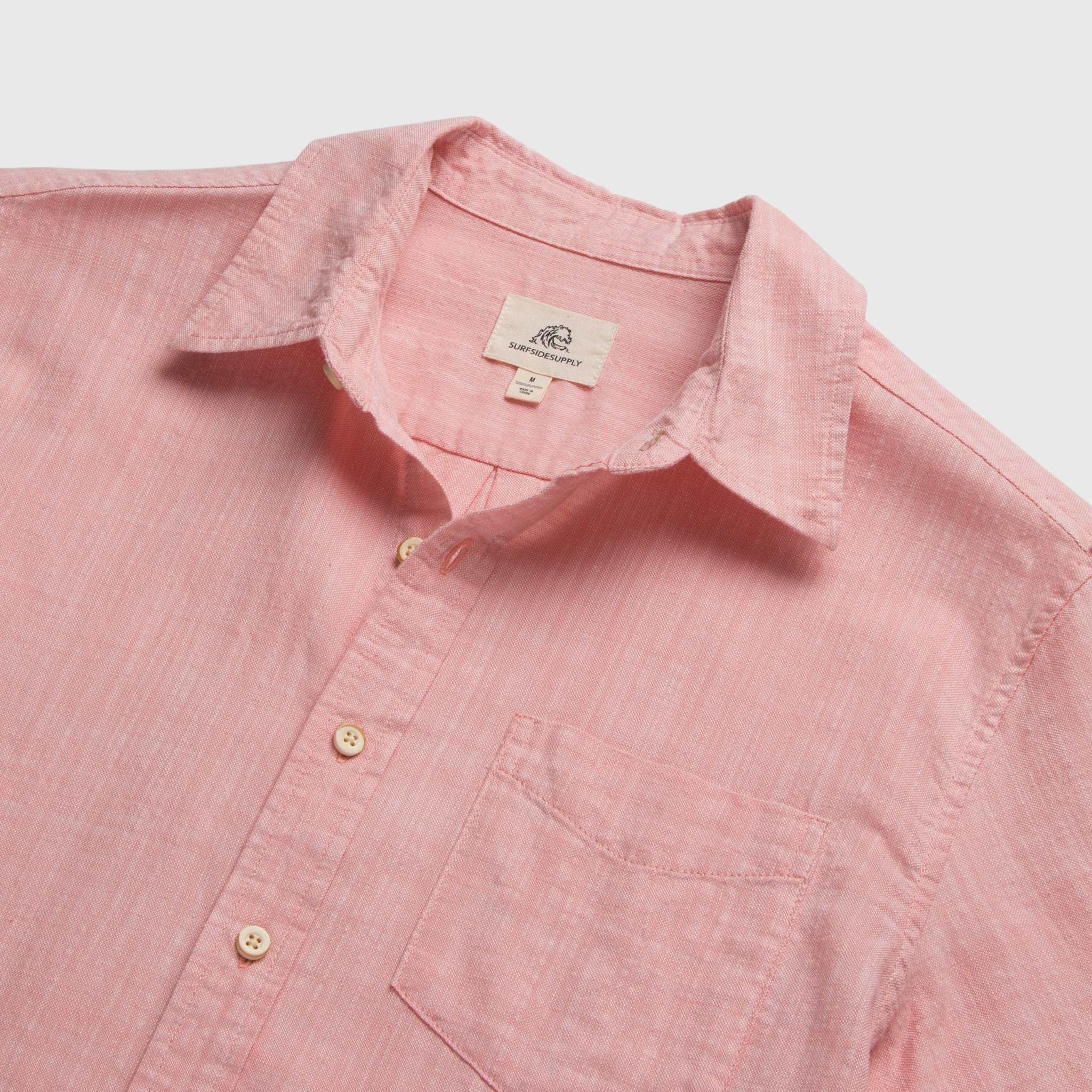 SURFSIDESUPPLY Joey 2tone Slub Island Shirt - Lobster Bisque