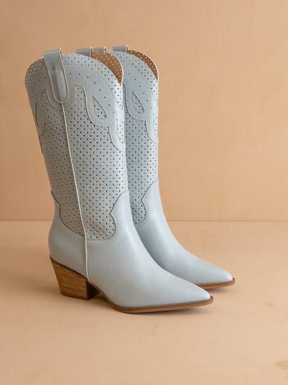 OASIS SOCIETY THE GABBY | Blue Perforated Western Boot
