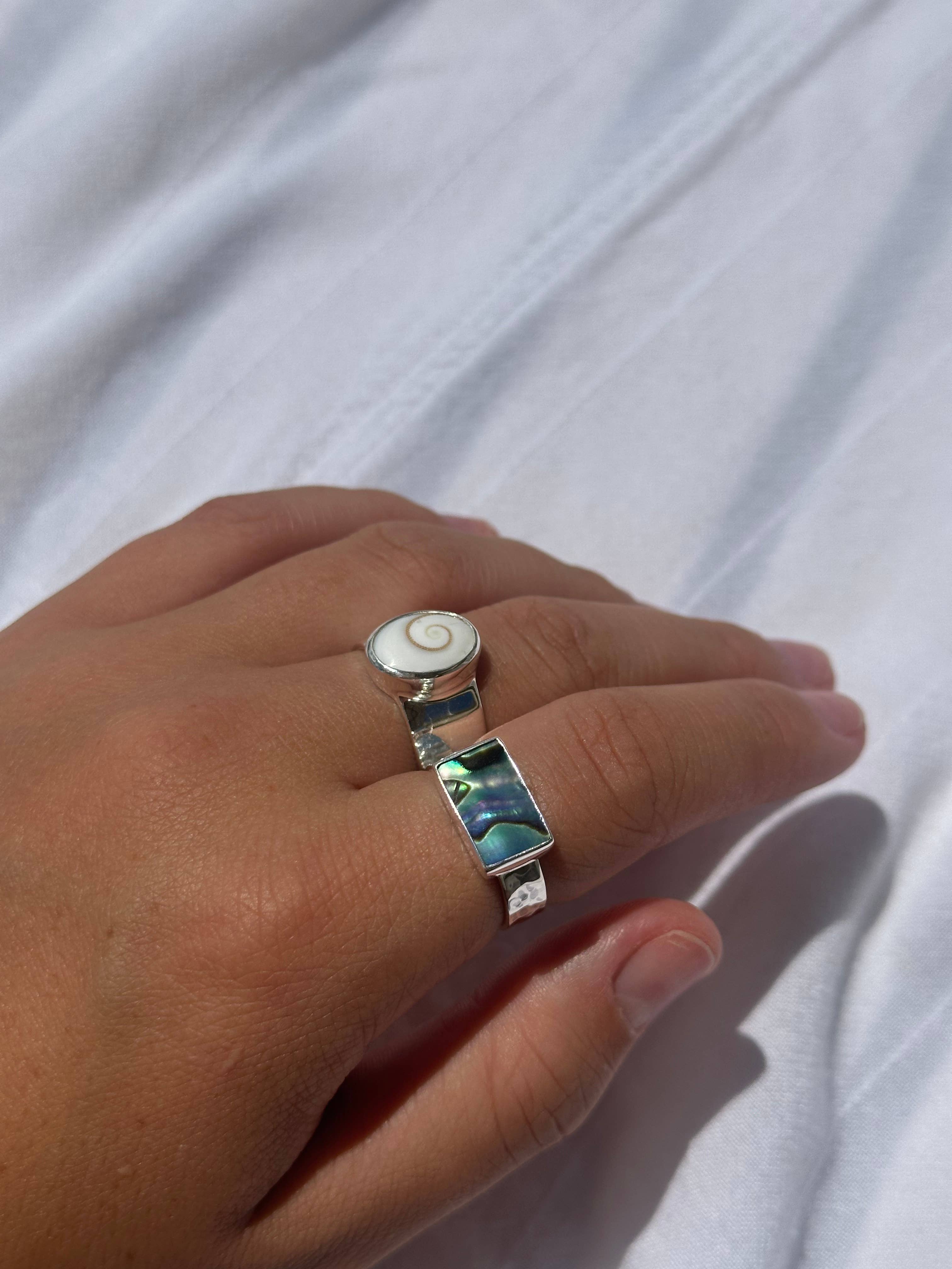 The Salty Gem Morgan Ring - Abalone
