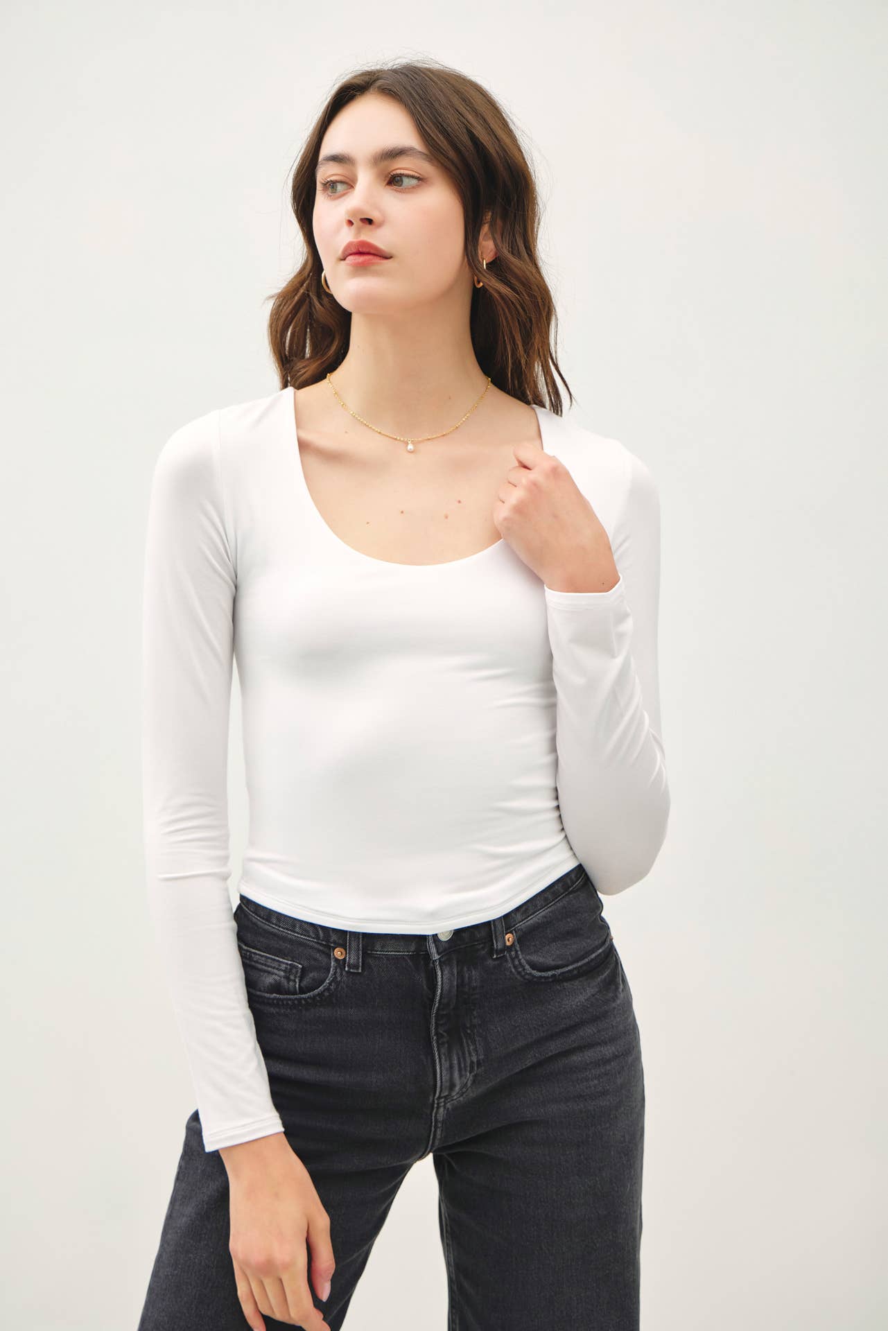 Be Cool BASIC THREADS LONG SLEEVE TOP Off White