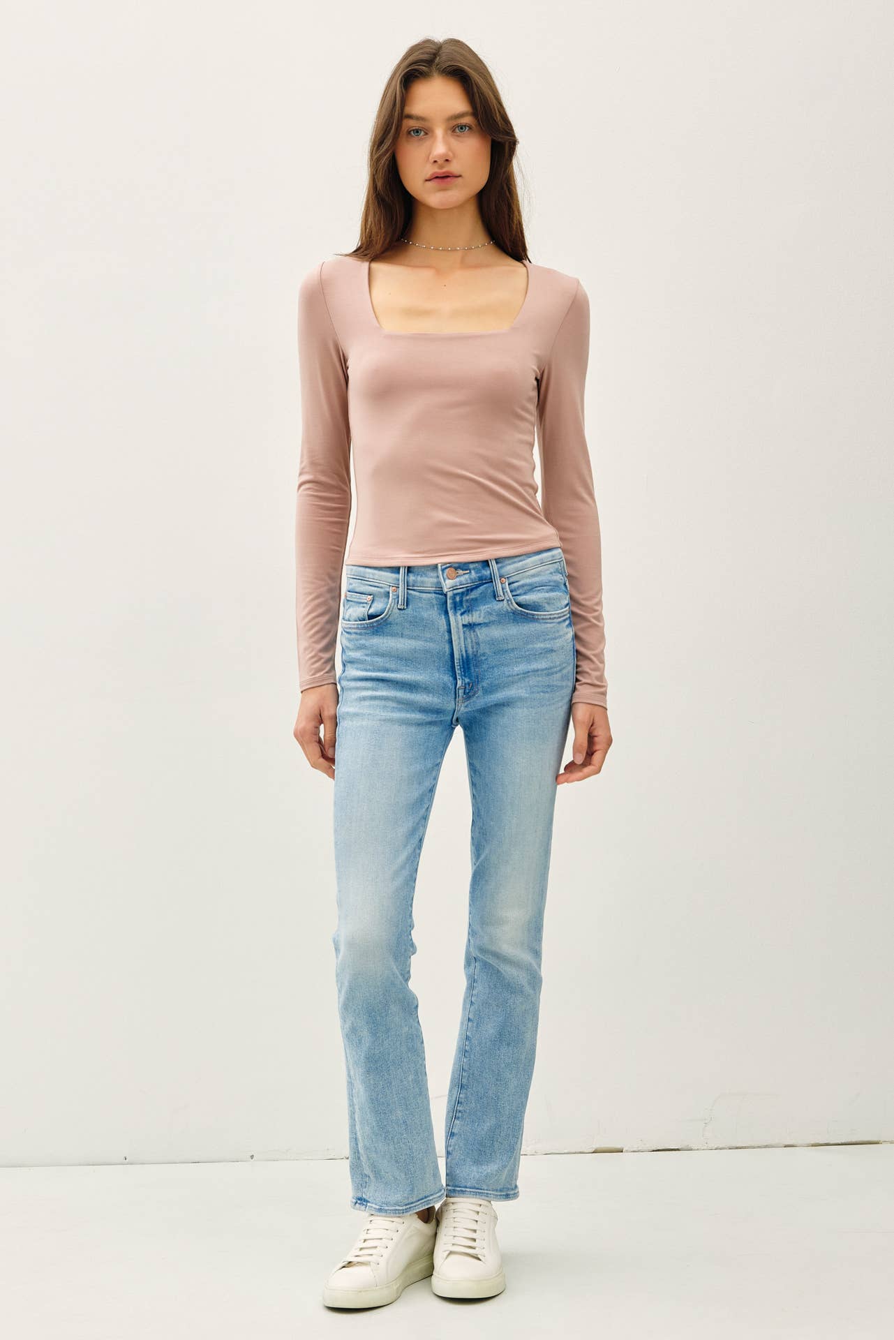 Be Cool BASIC THREADS SQUARE NECK LONG SLEEVE TOP