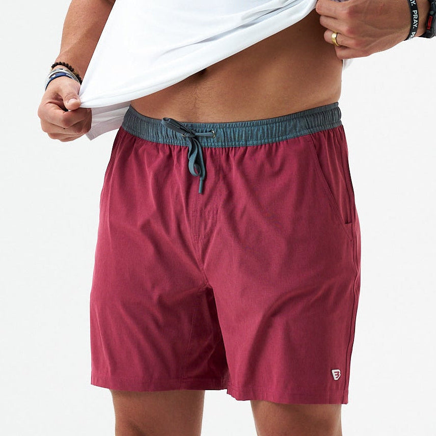 Burlebo Athletic Short - Cardinal - Topo Desert Camo Liner