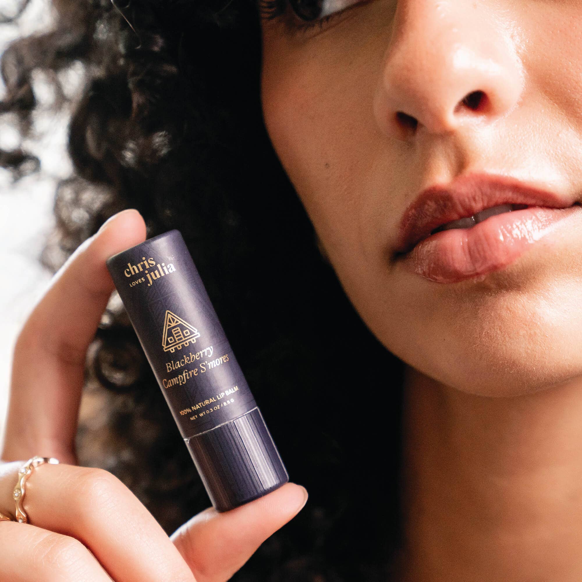 Poppy & Pout Lip Balm, Chris Loves Julia, Blackberry Campfire S'mores