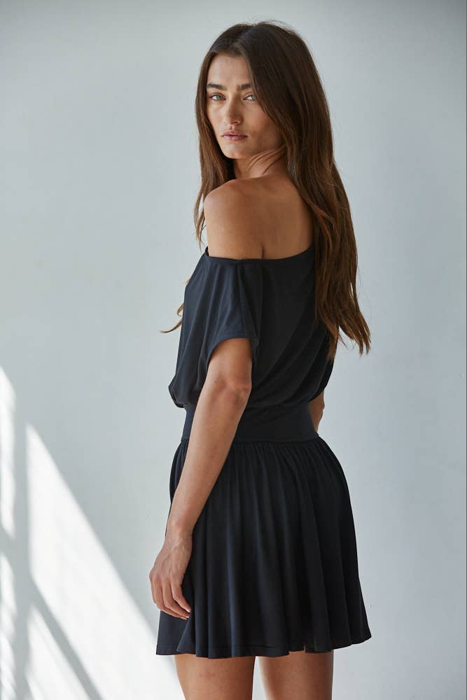 By Together Savannah One Shoulder Mini Dress Black M