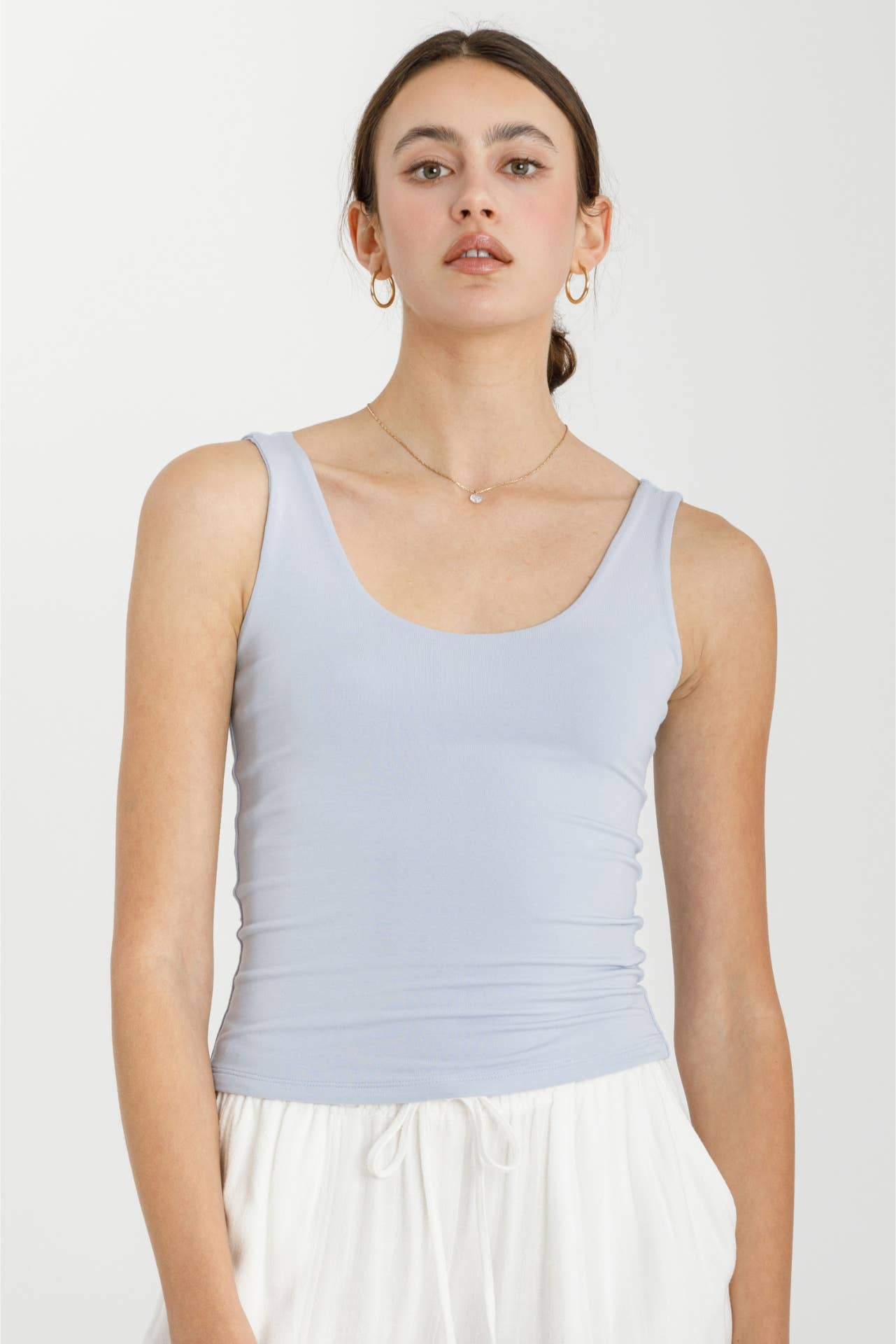 Be Cool BASIC THREADS SCOOP NECK TANK Dusty Blue