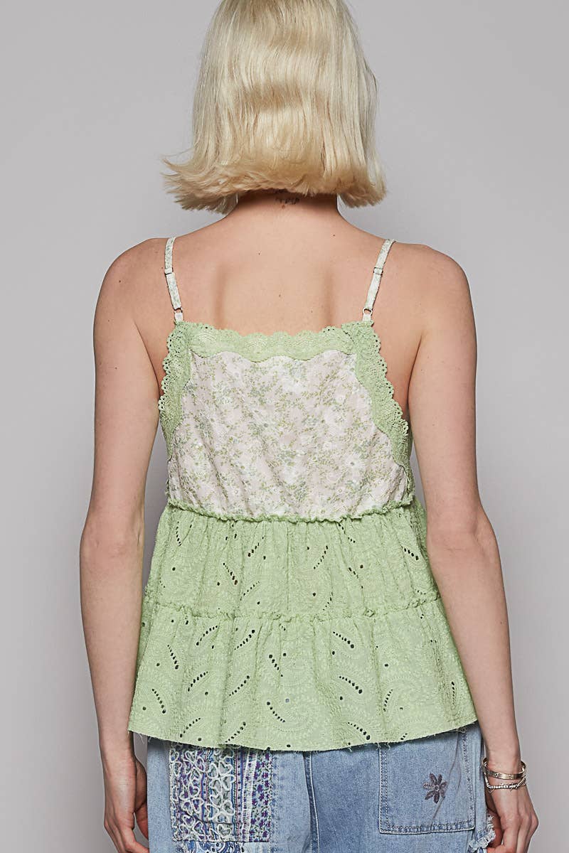 Pol Clothing V-neck ruffle sleeveless top