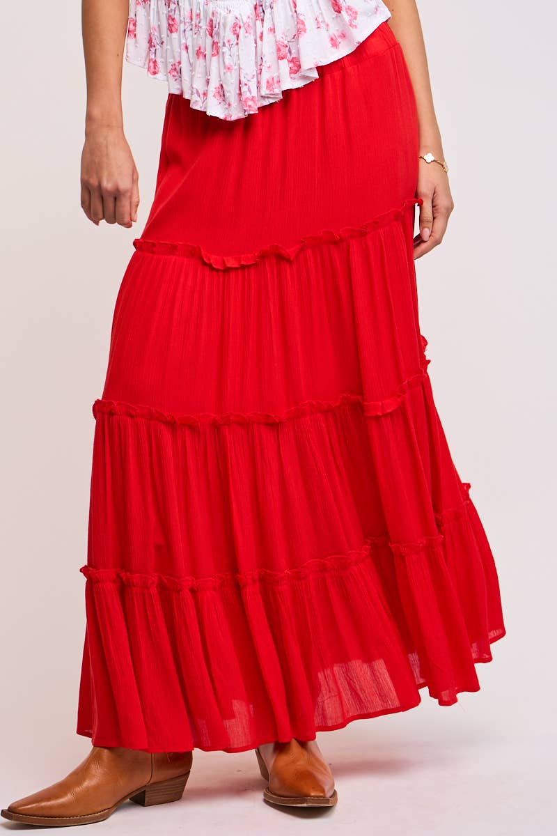 Sky to Moon ELLA TIERED MAXI SKIRT
