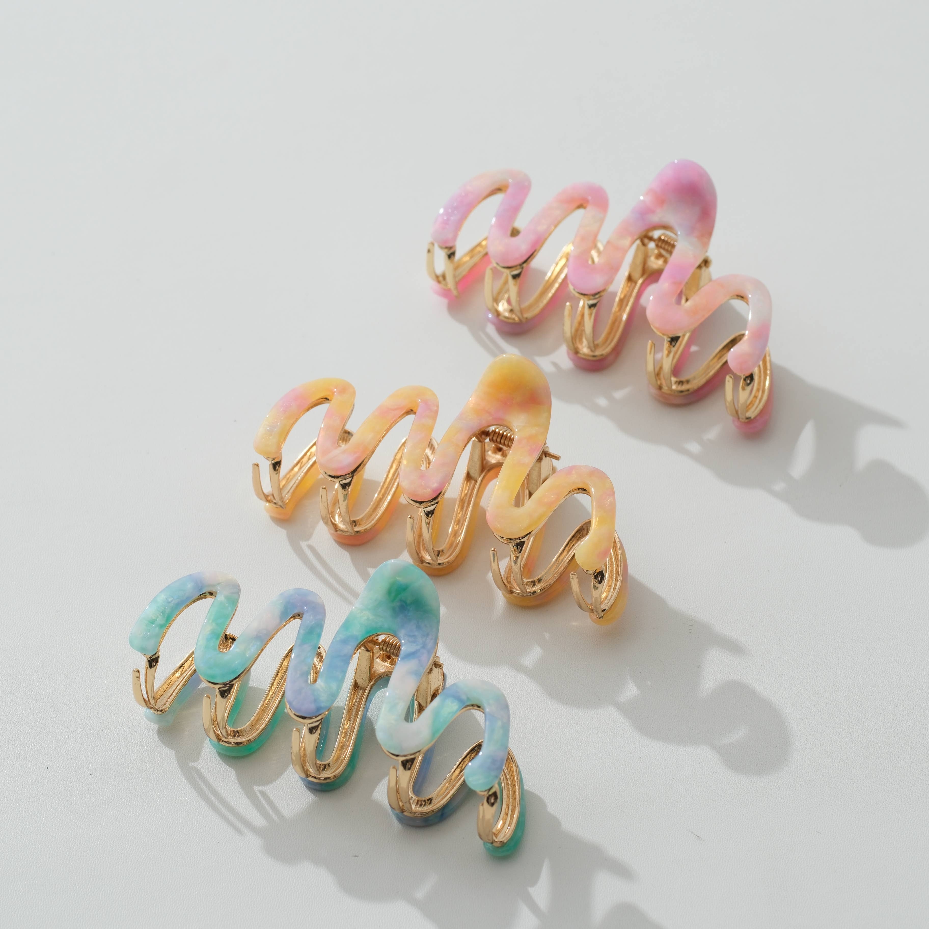 Adorro Willow Island Sun Metal Squiggle Claw Clip - Large
