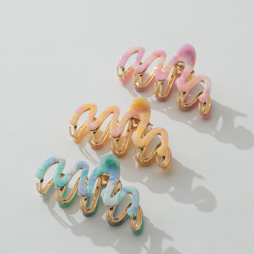 Adorro Willow Island Sun Metal Squiggle Claw Clip - Large