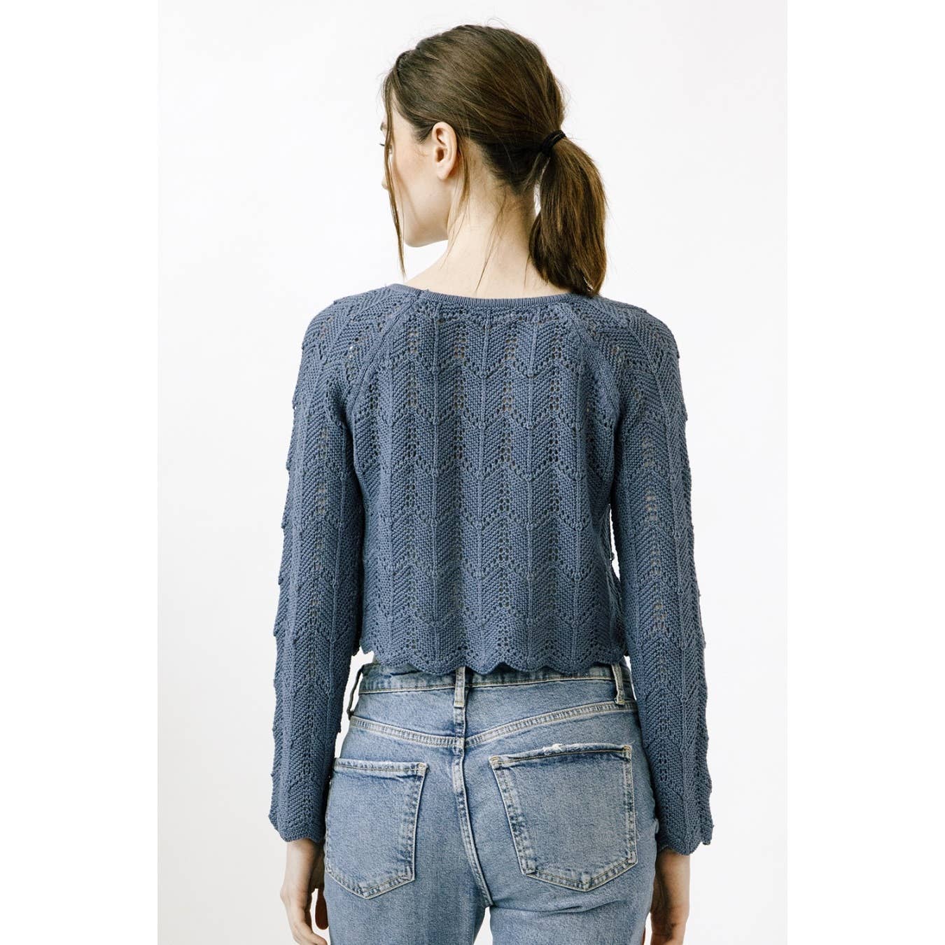 STORIA EVERGREEN CROCHET KNIT TOP