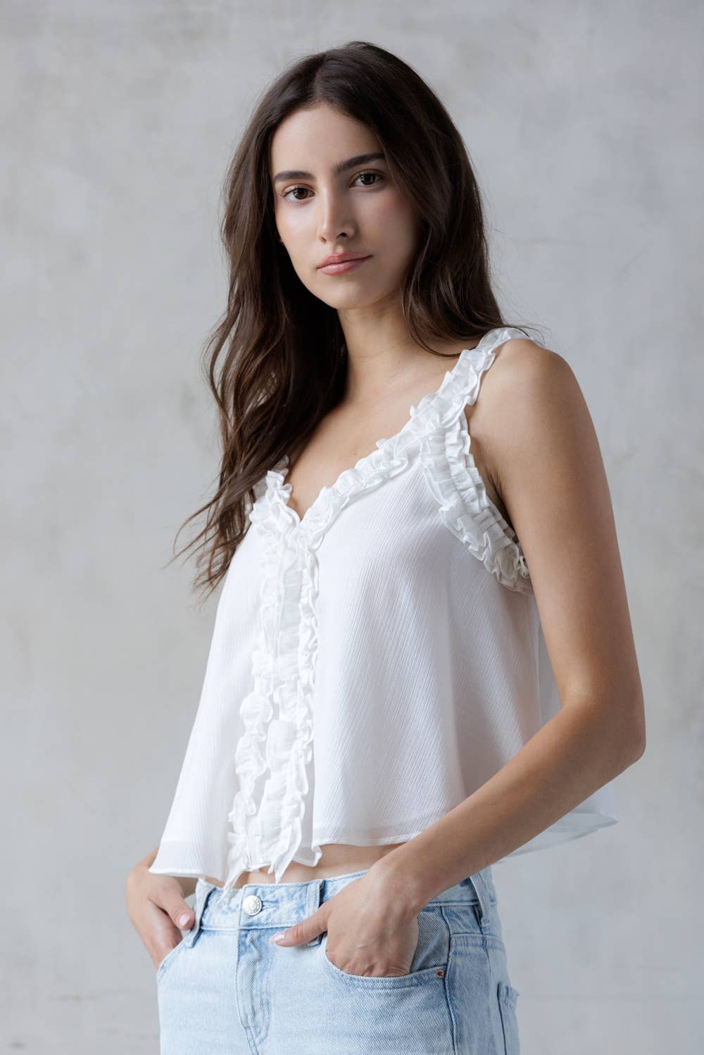 STORIA DAPHNE RUFFLED TOP