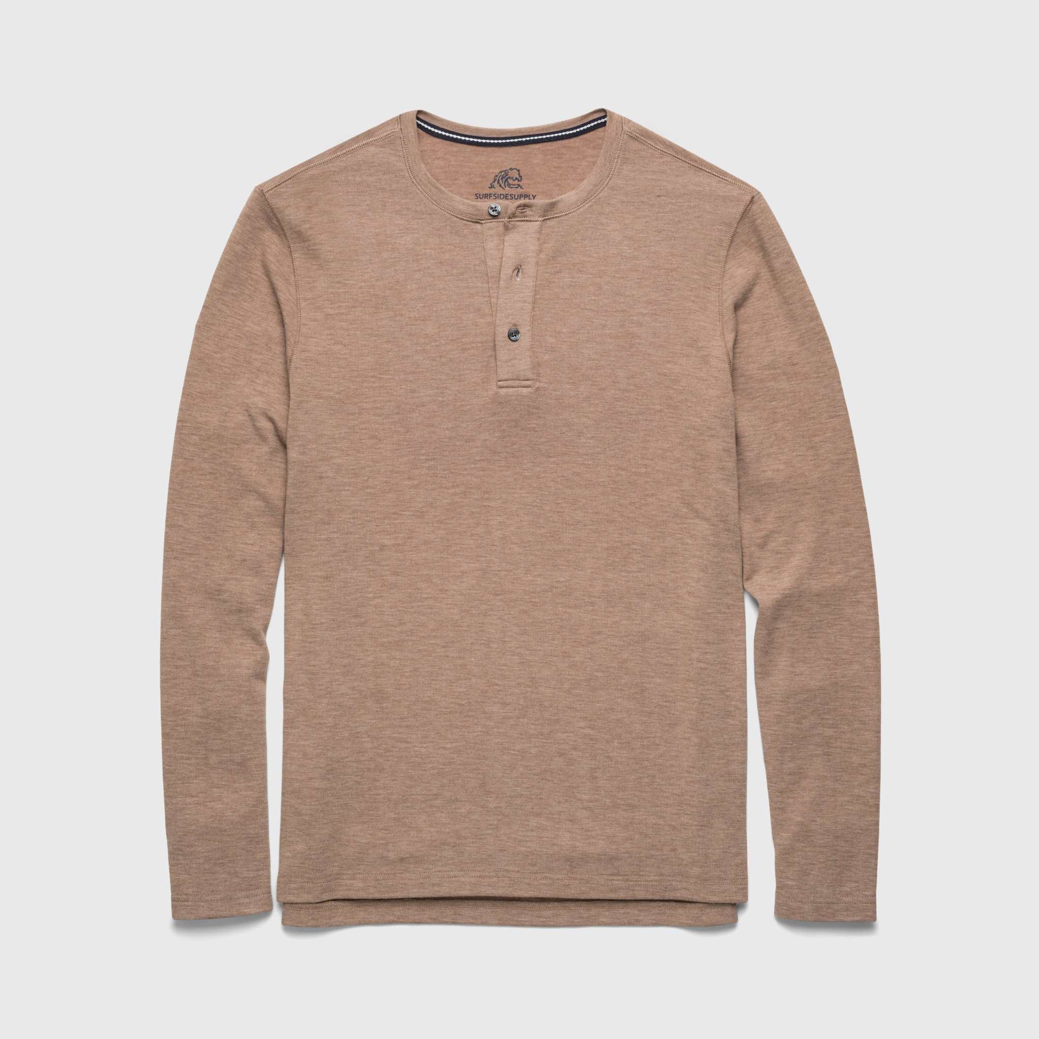 SURFSIDESUPPLY Sean Ultra Soft Classic Henley - Camel Heather