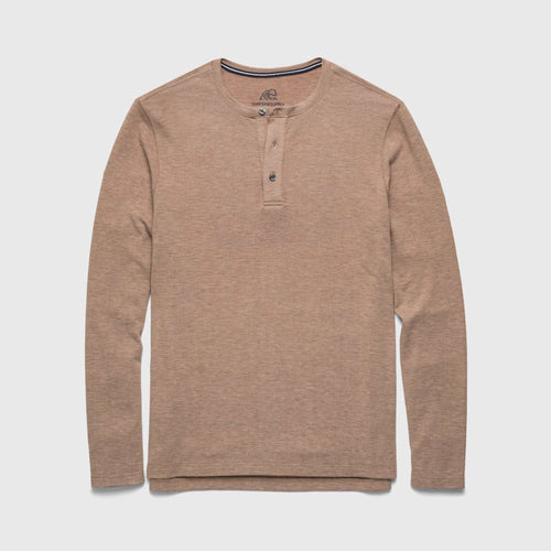 SURFSIDESUPPLY Sean Ultra Soft Classic Henley - Camel Heather