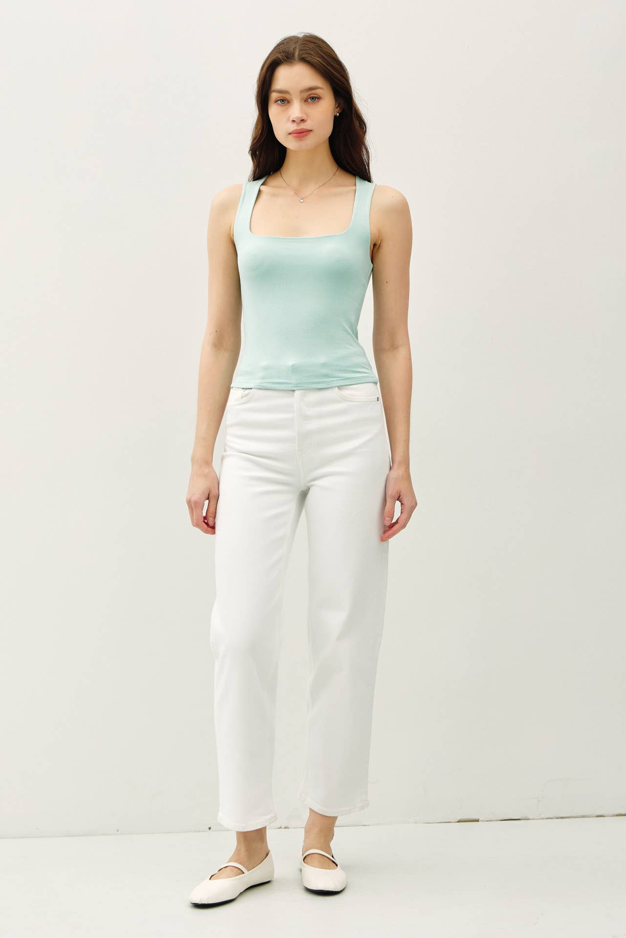 Be Cool BASIC THREADS DOUBLE LINED SQUARE NECK TANK