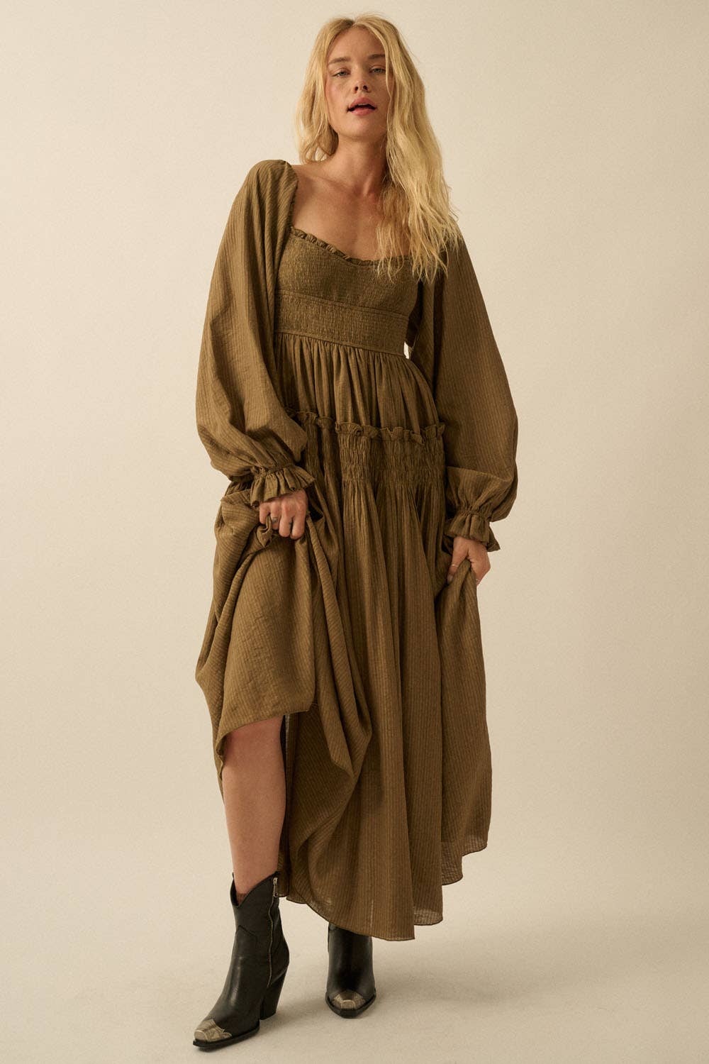 Promesa USA Fern Maxi Peasant Dress